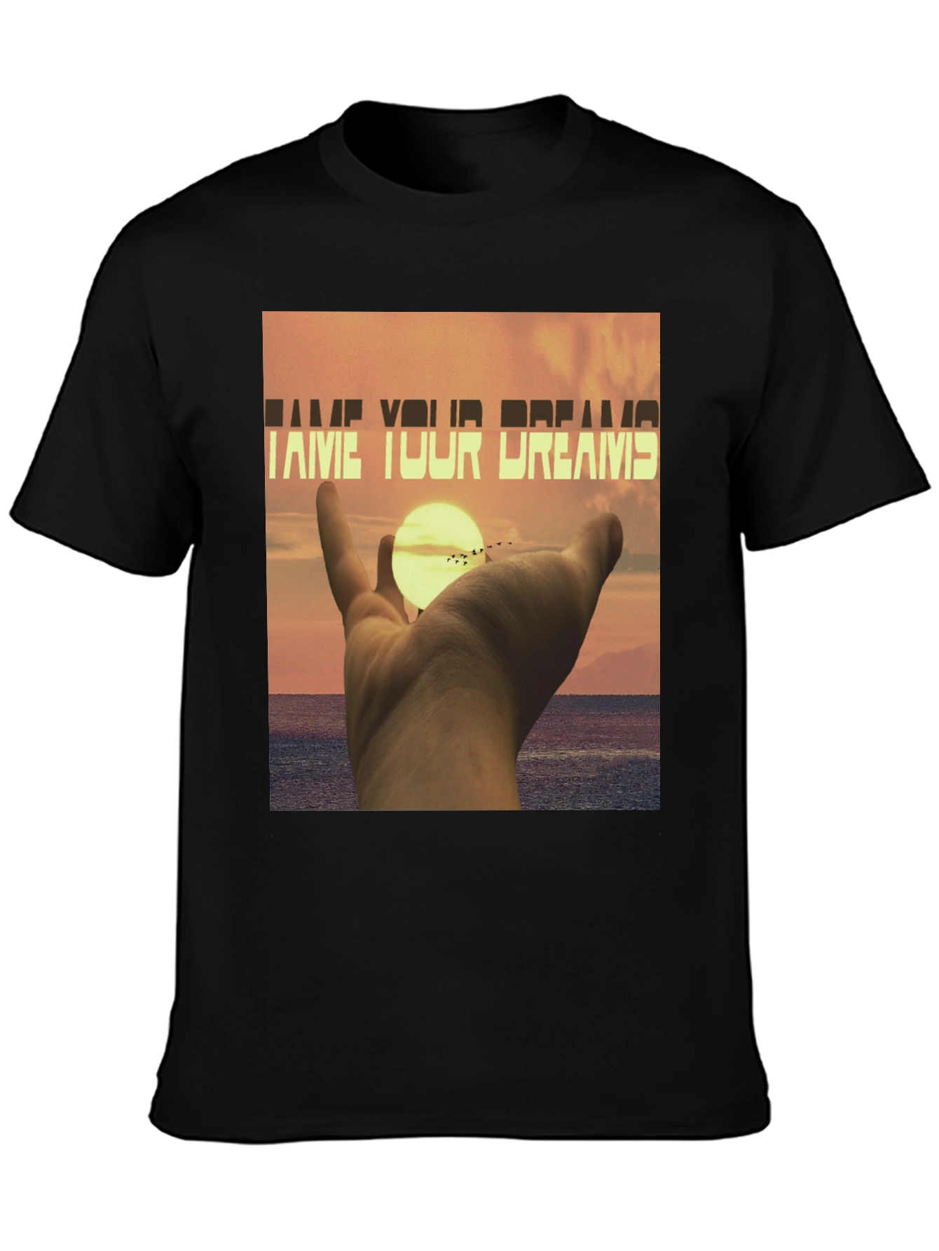 Black Tame Your Dreams Graphic T-Shirt - Unisex Fit view 3