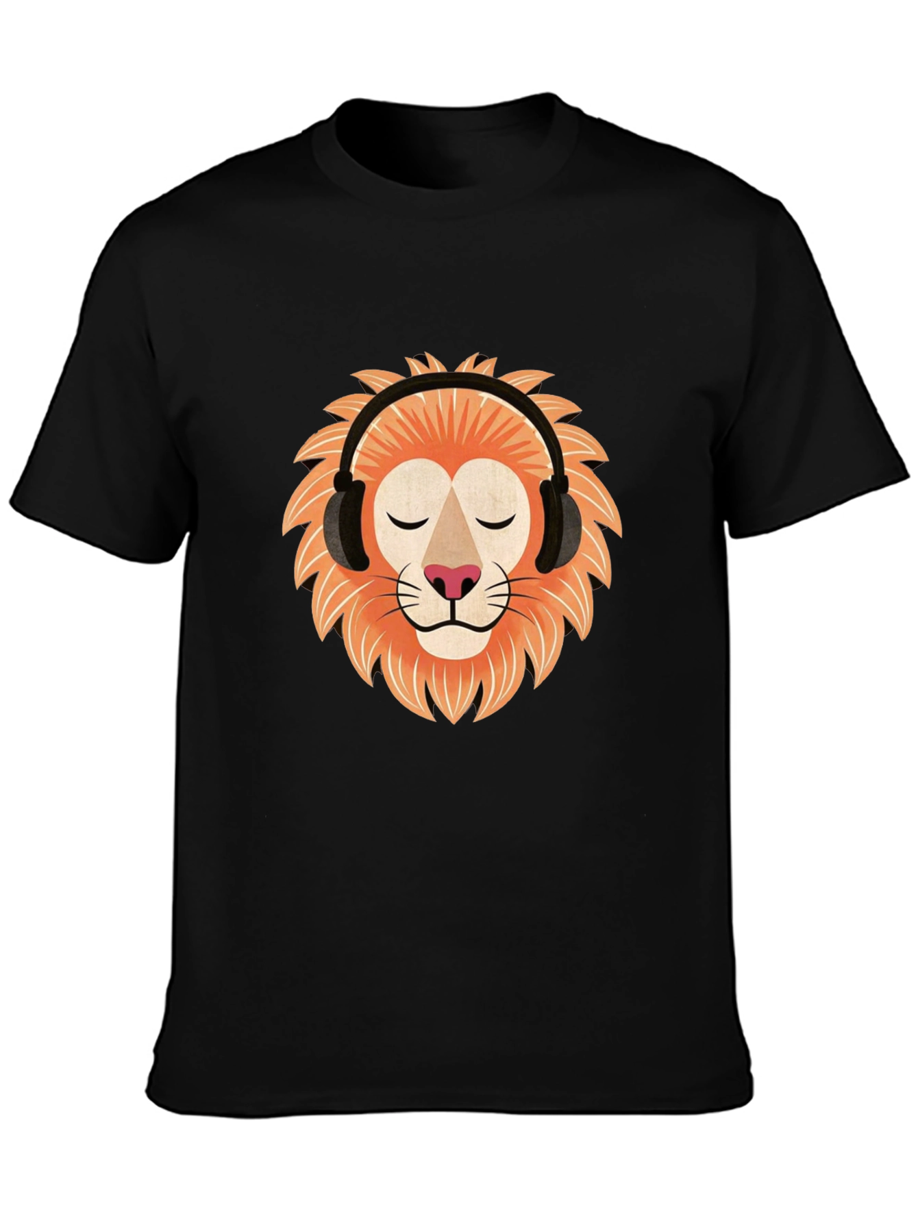 Black Lion Headphone Graphic Tee - Black Cotton view 3