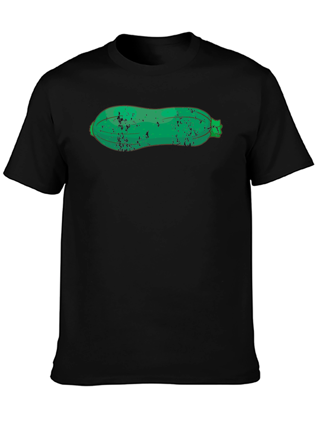 Black Zucchini Graphic Tee - Black Cotton T-Shirt view 3
