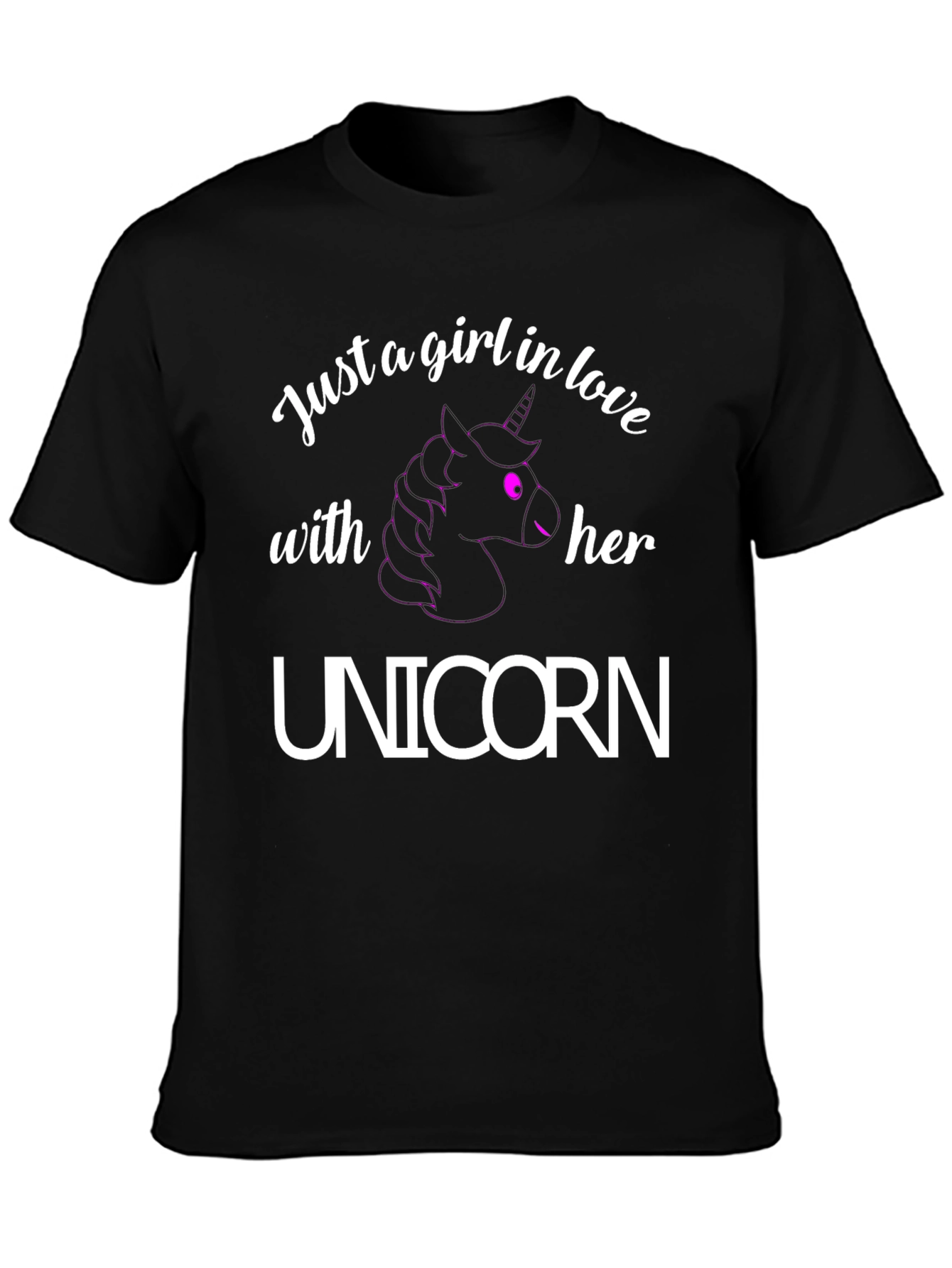 Black Unicorn Lover Tee - Just A Girl In Love view 3