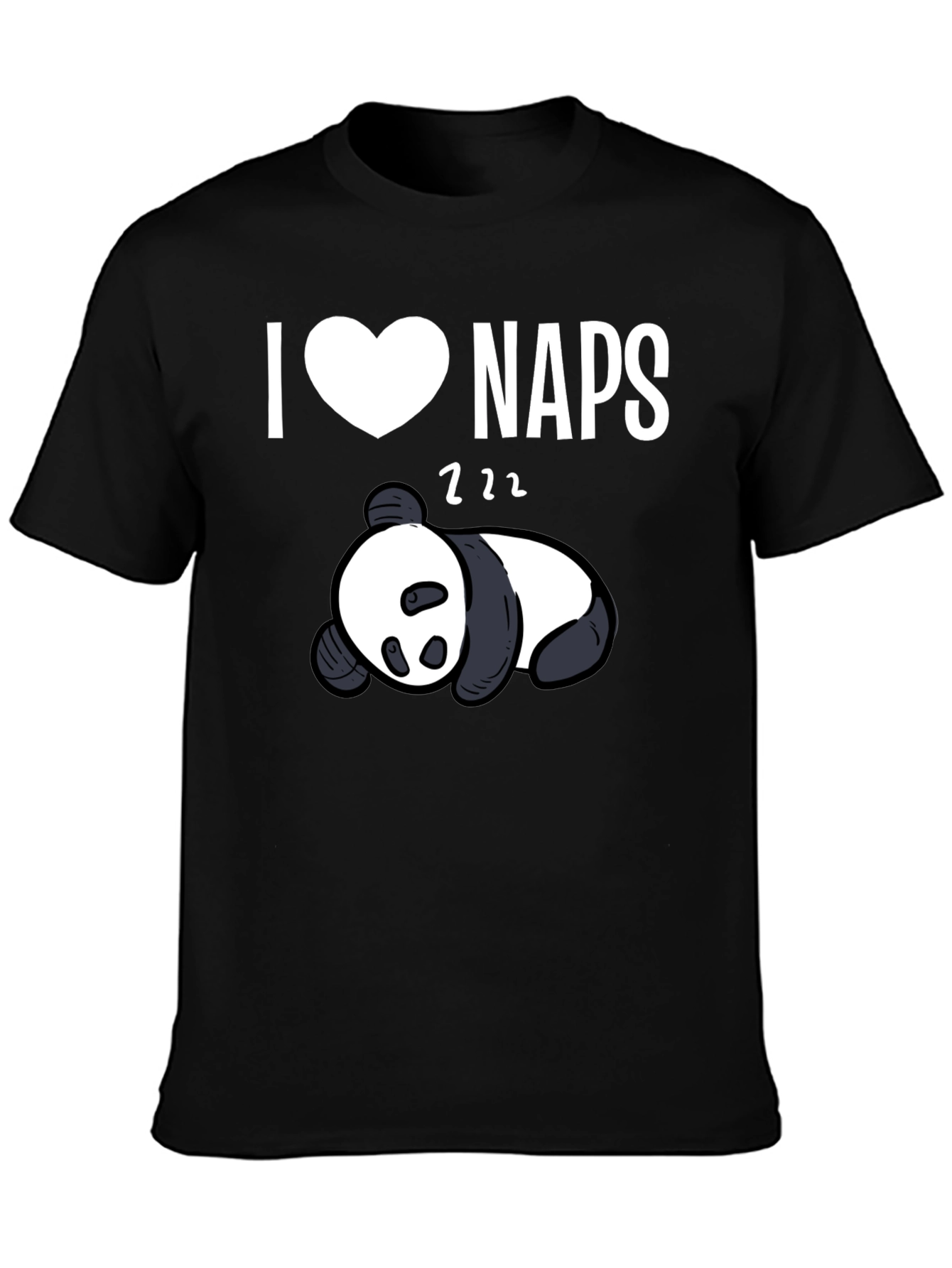 Black I Heart Naps Panda Black T-Shirt view 3