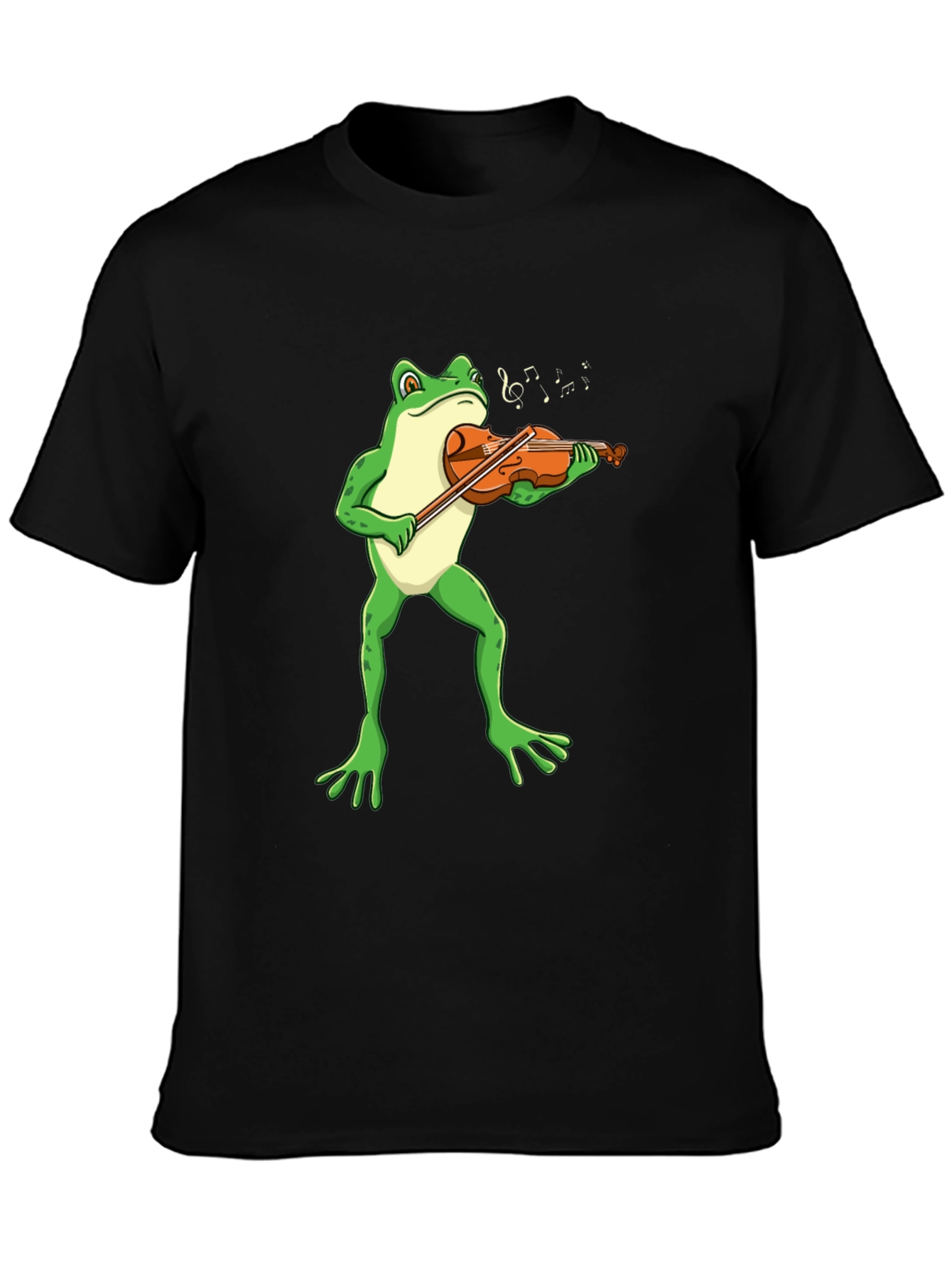Black Frog Violinist T-Shirt - Funny Music Tee view 3