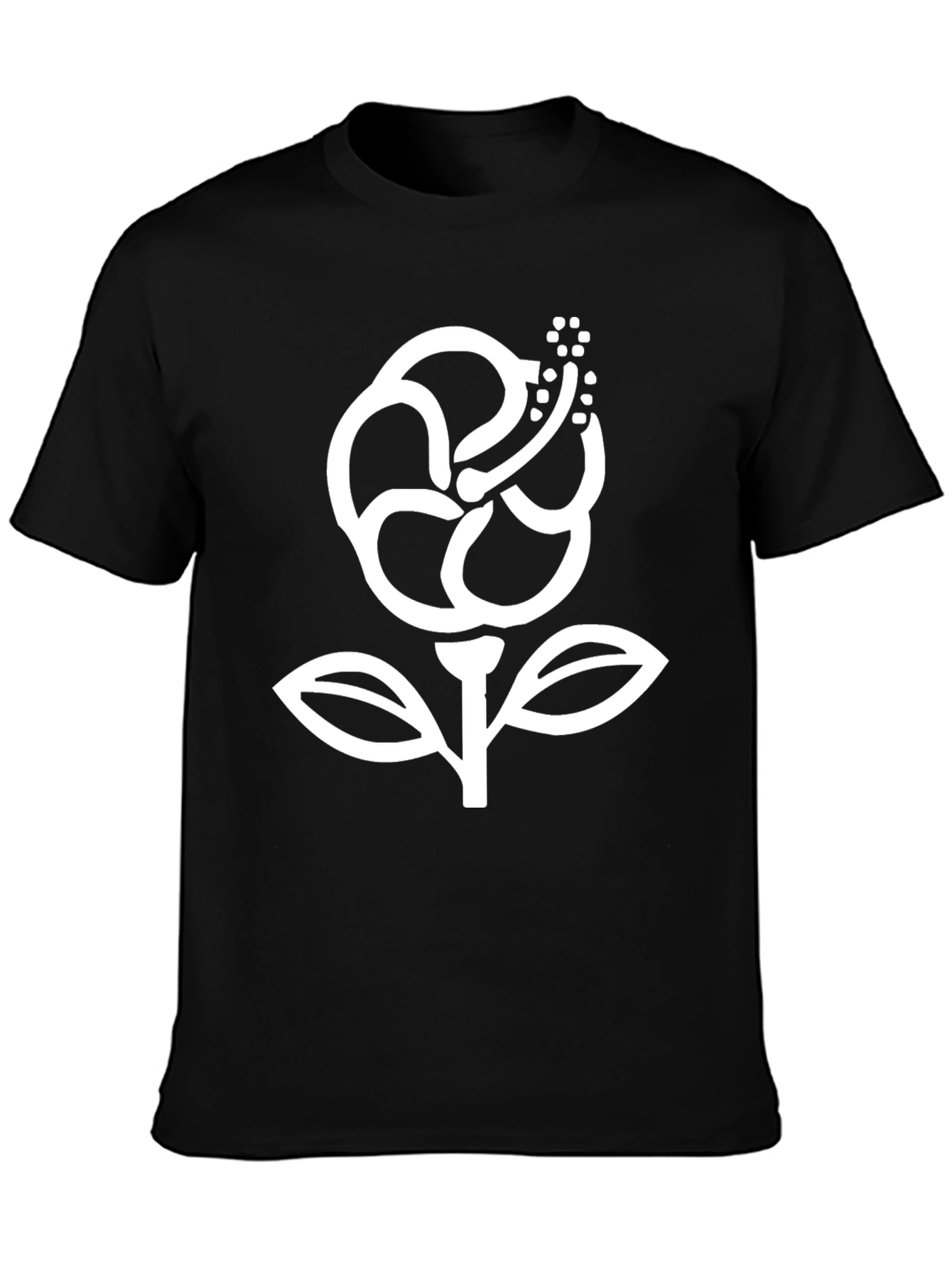 Black Hibiscus Graphic Tee - Modern Style view 3