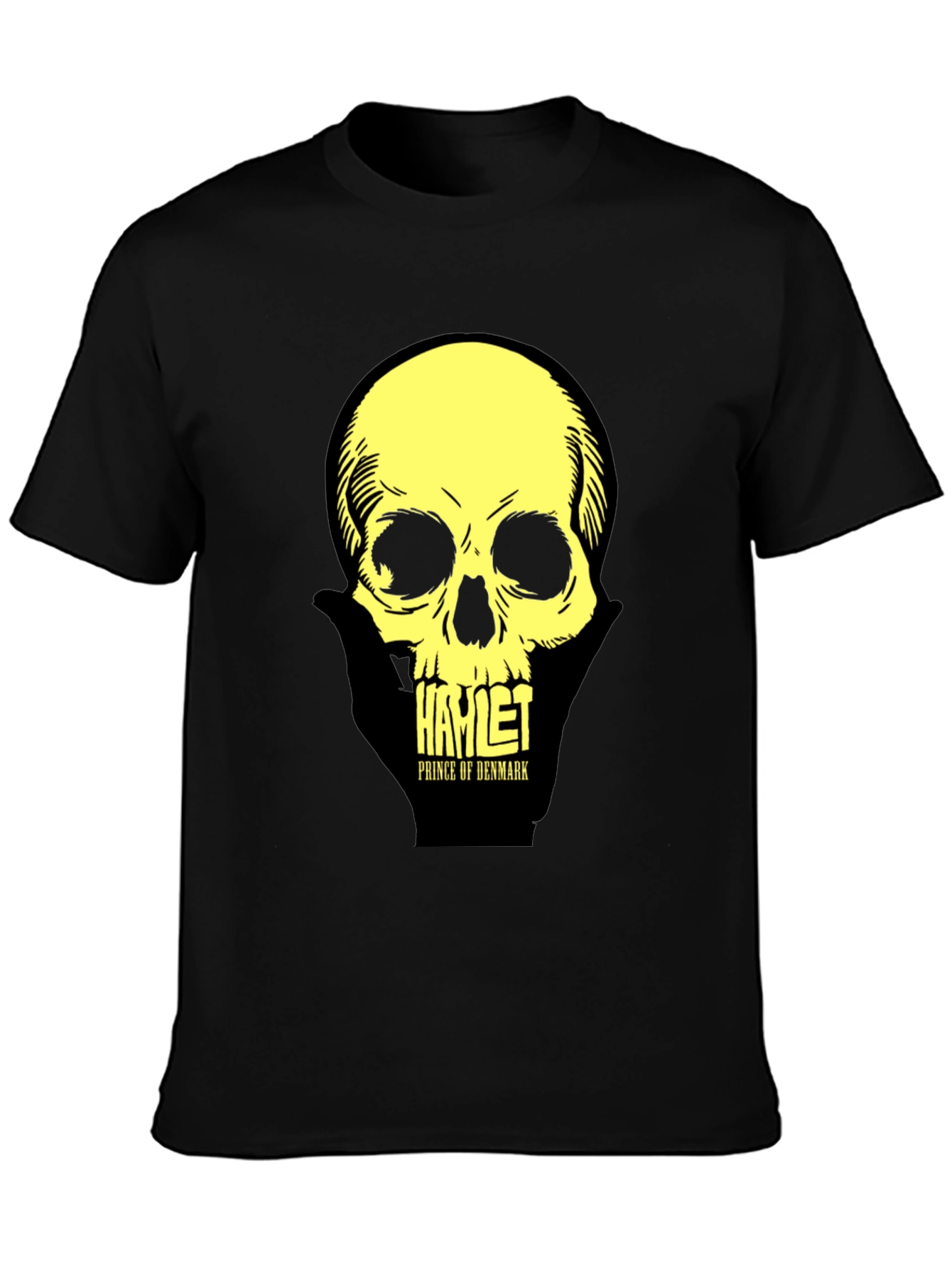 Black Hamlet Skull T-Shirt: Prince of Denmark Graphic Tee view 3