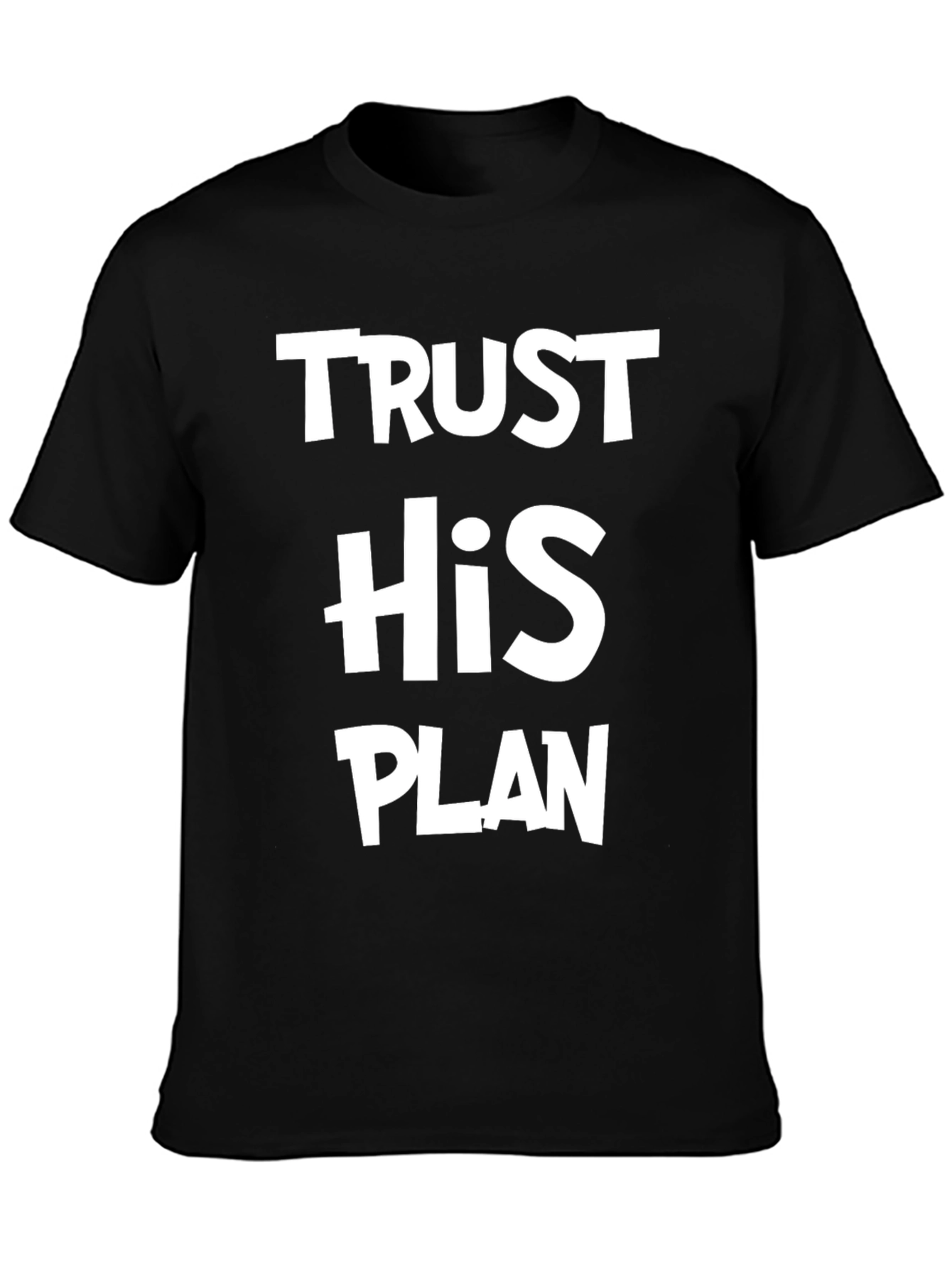 Black Trust His Plan T-Shirt - Faith Based Apparel view 3