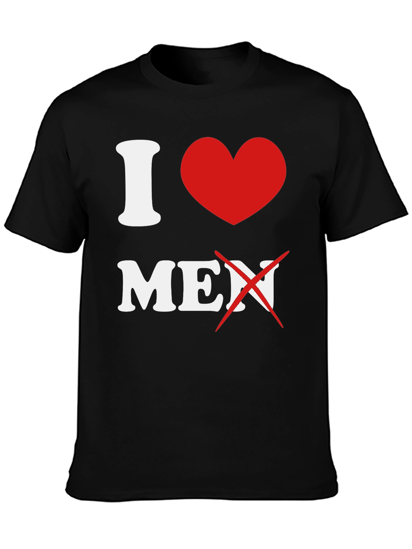 Black I Heart No Men Graphic T-Shirt view 3