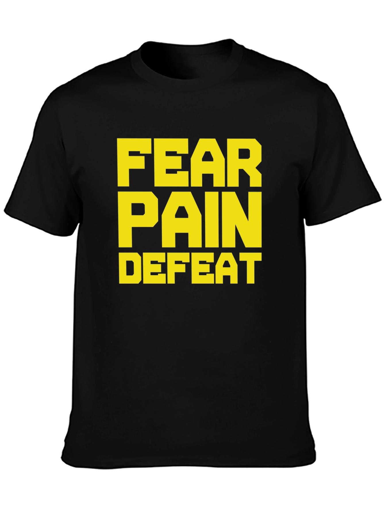 Black Fear Pain Defeat Graphic Tee - Black view 3