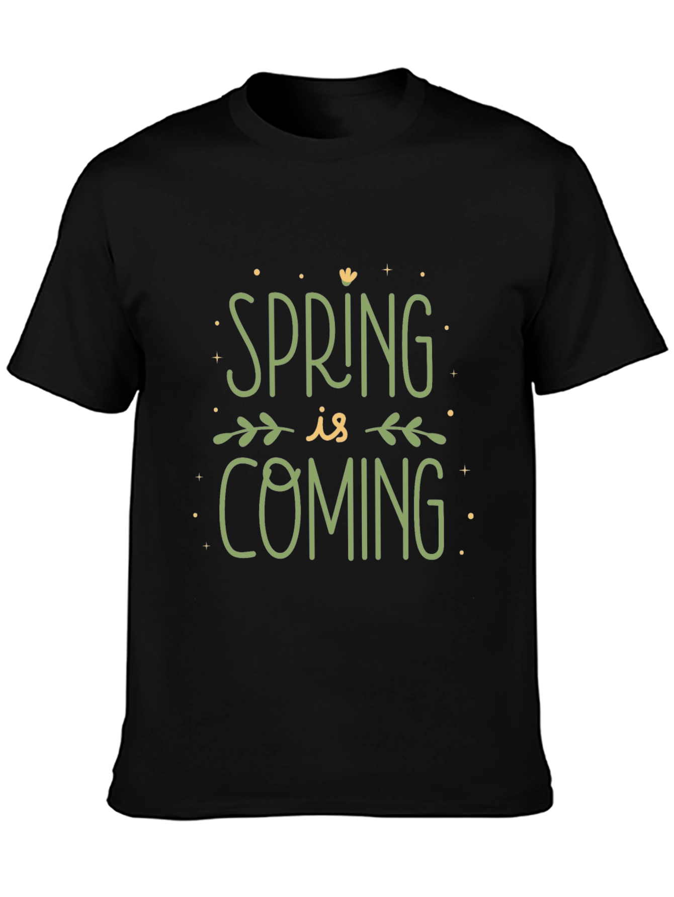 Black Spring is Coming Graphic Tee - Black view 3