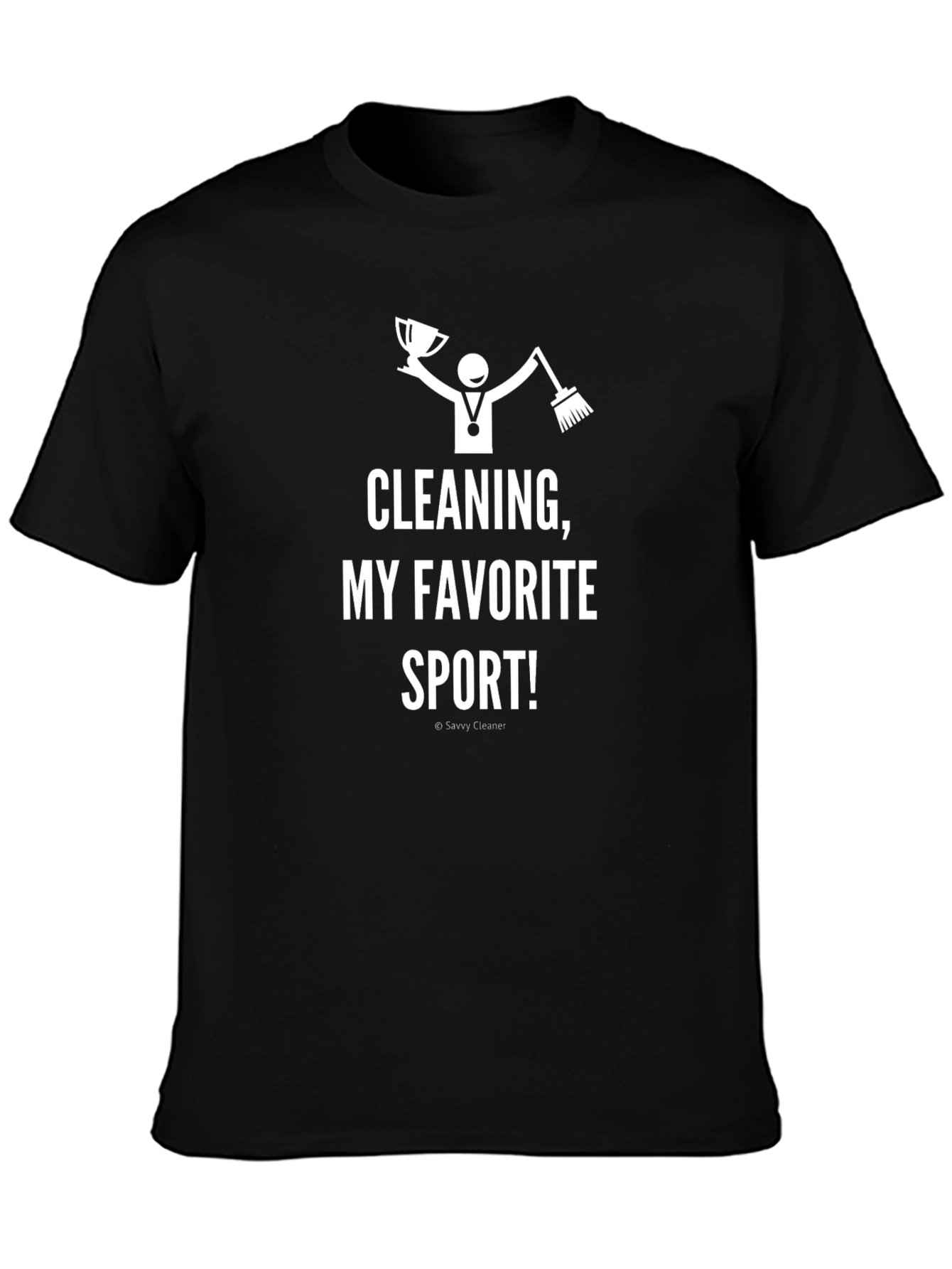 Black Cleaning is My Favorite Sport T-Shirt view 3
