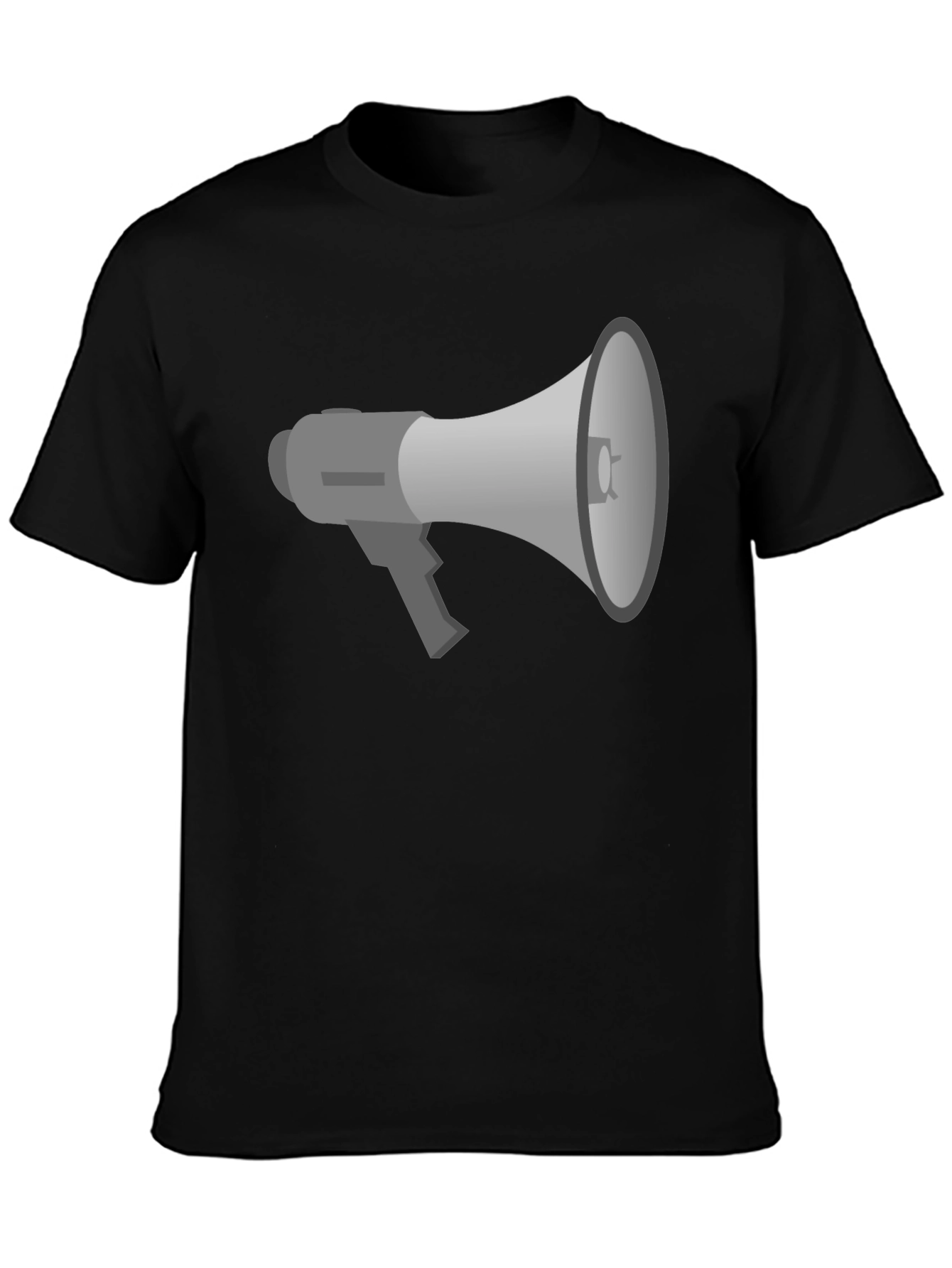 Black Megaphone Graphic Tee - Black Cotton T-Shirt view 3
