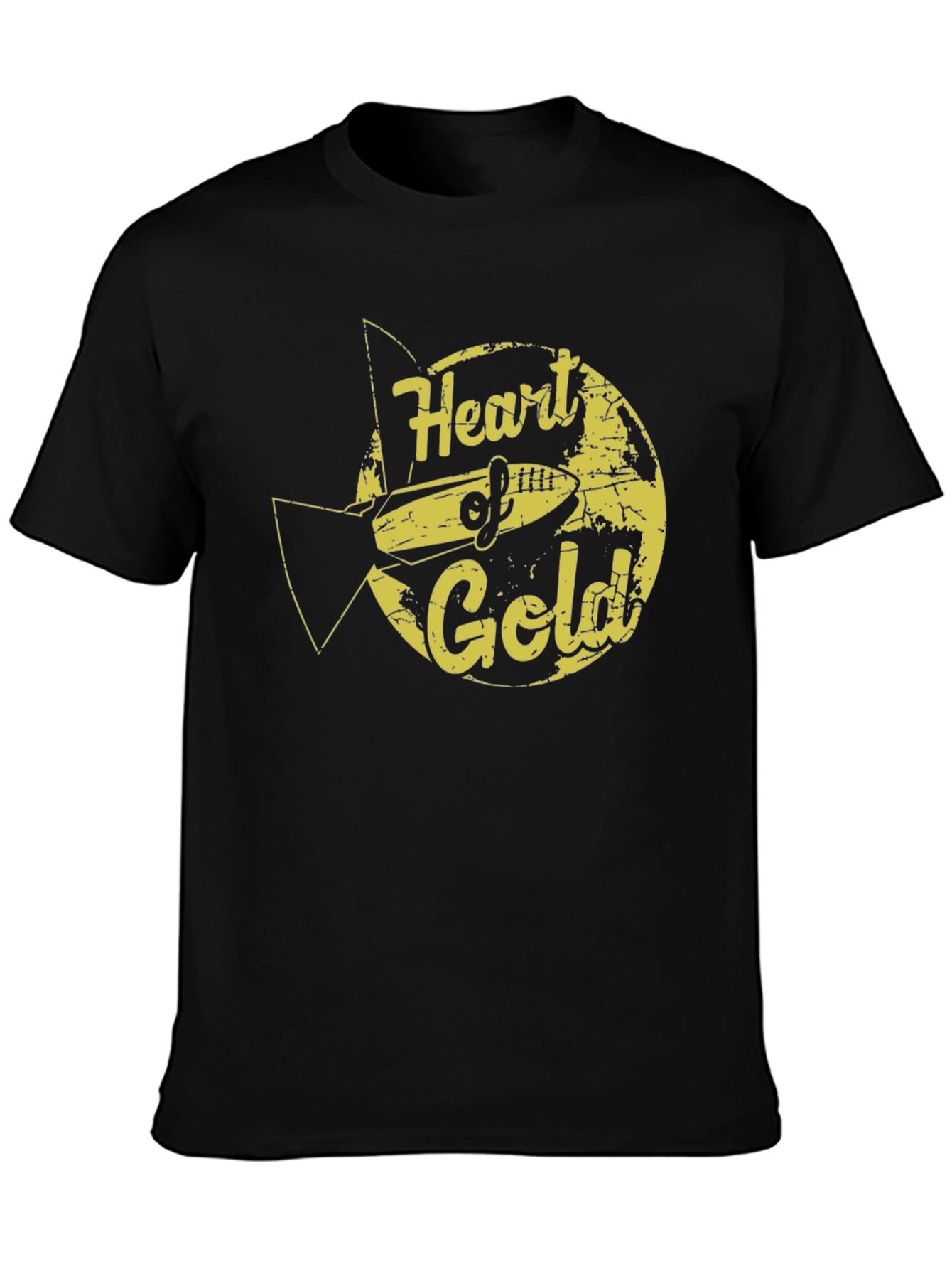 Black Heart of Gold Graphic Tee - Retro Sci-Fi Style view 3