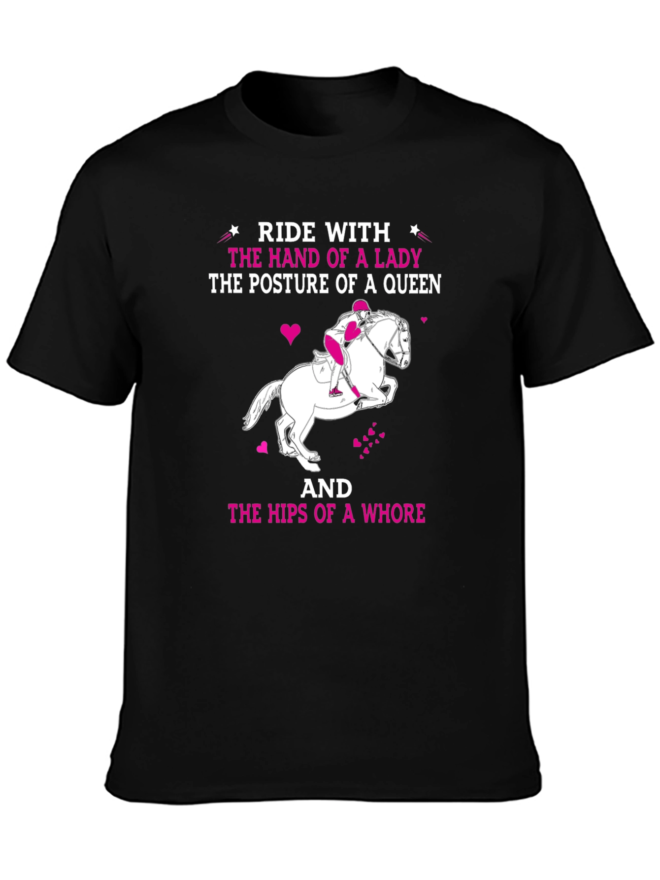 Black Ride With Lady Humor T-Shirt view 3
