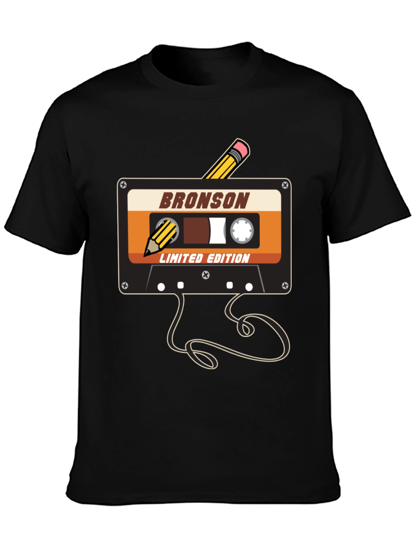Black Retro Cassette Tape T-Shirt - Bronson Limited Edition view 3