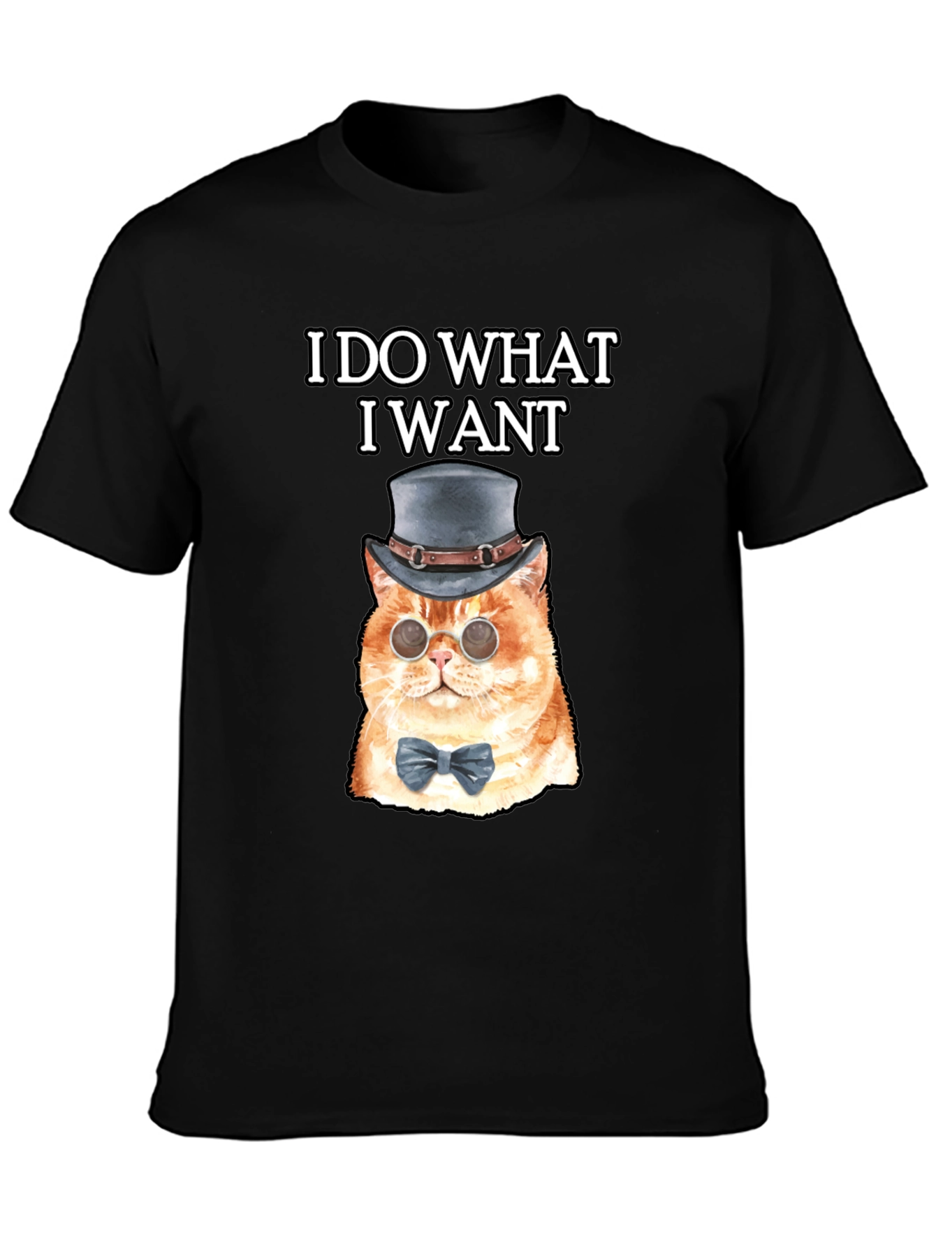 I Do What I Want Steampunk Cat Graphic T-Shirt - 3
