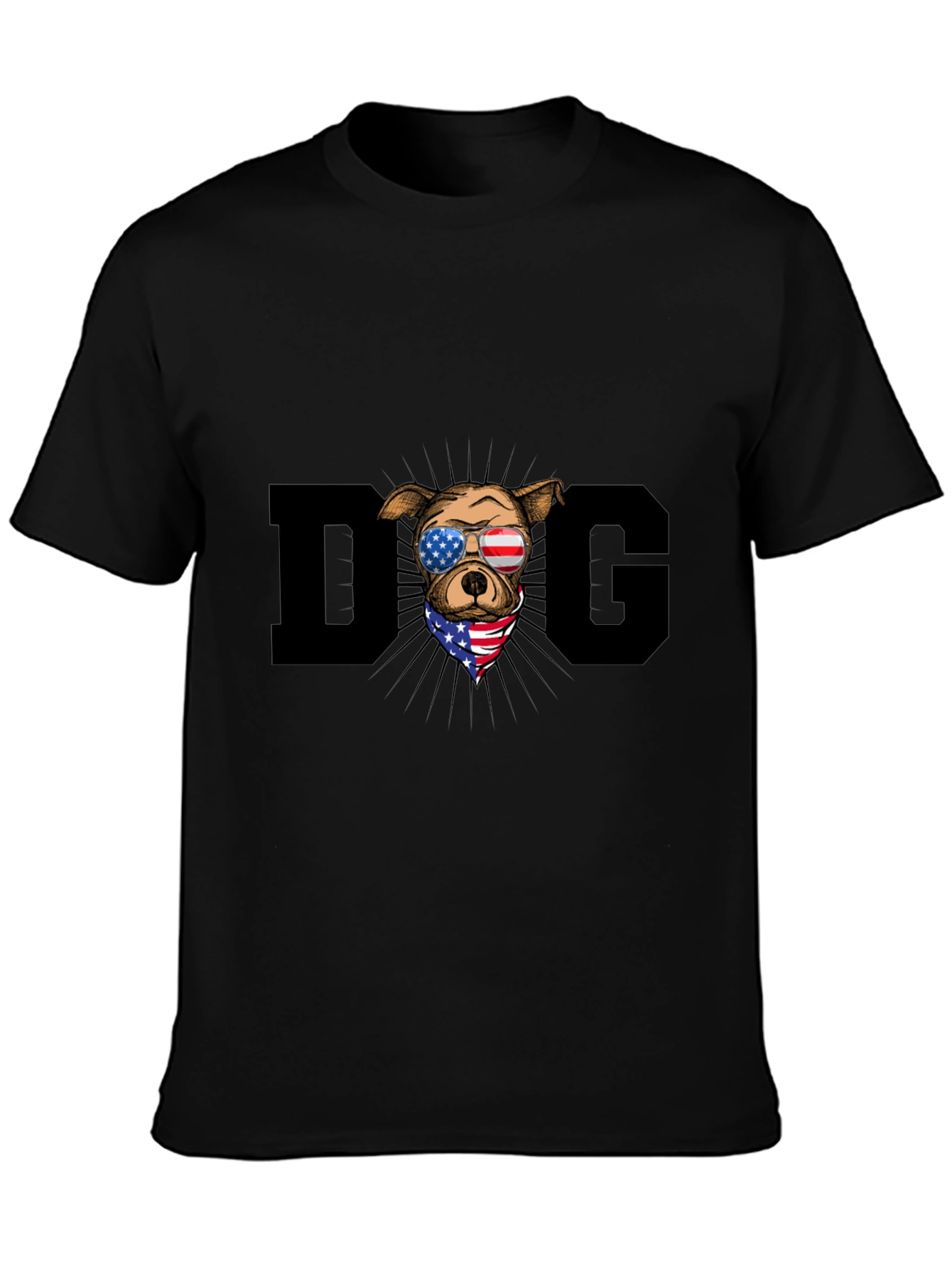 Black Patriotic Dog T-Shirt view 3