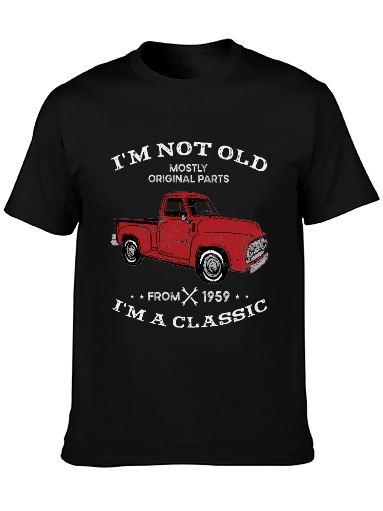 Black I'm Not Old Classic Truck Graphic Tee view 3