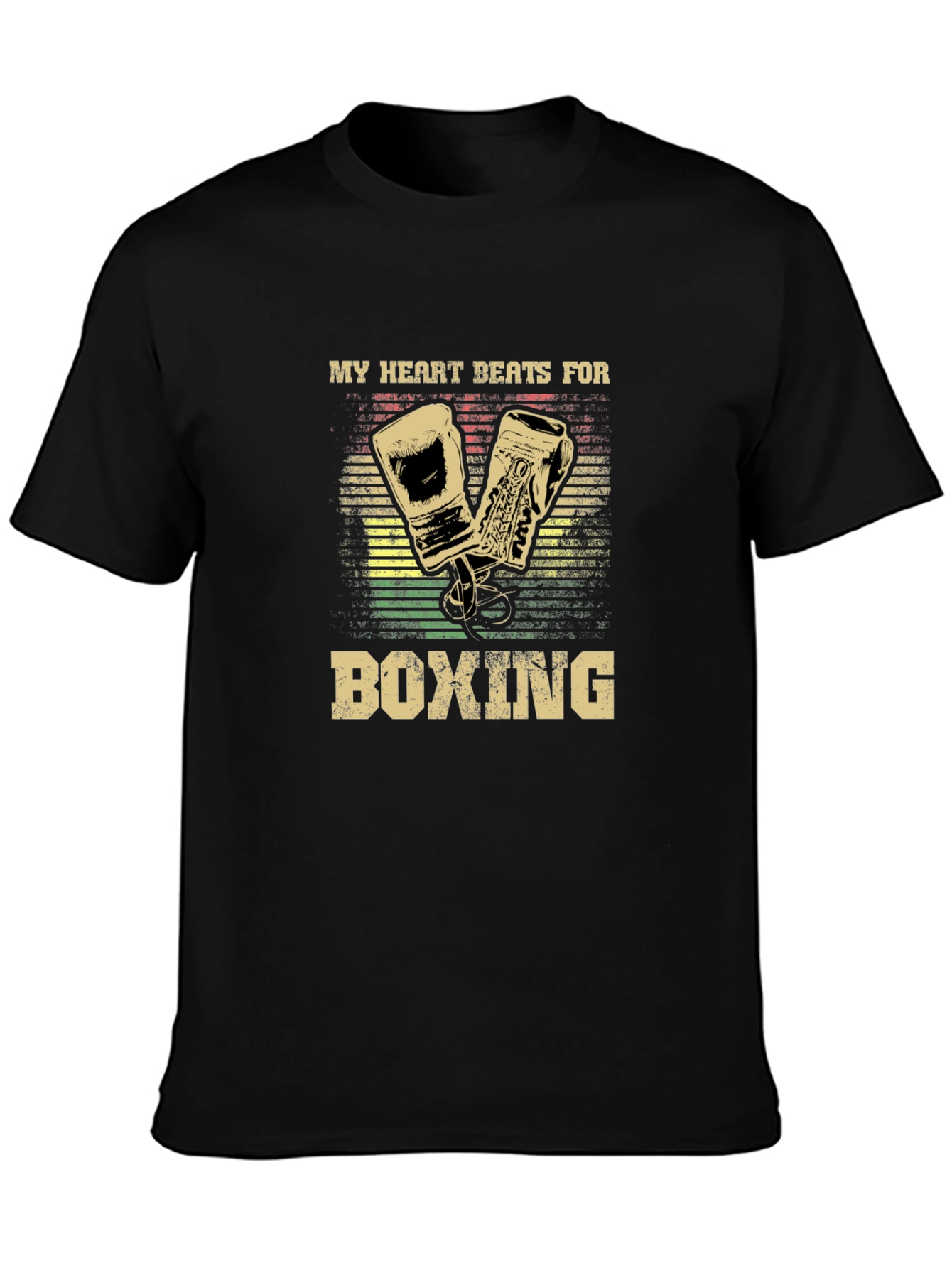 Black My Heart Beats For Boxing Graphic Tee view 3