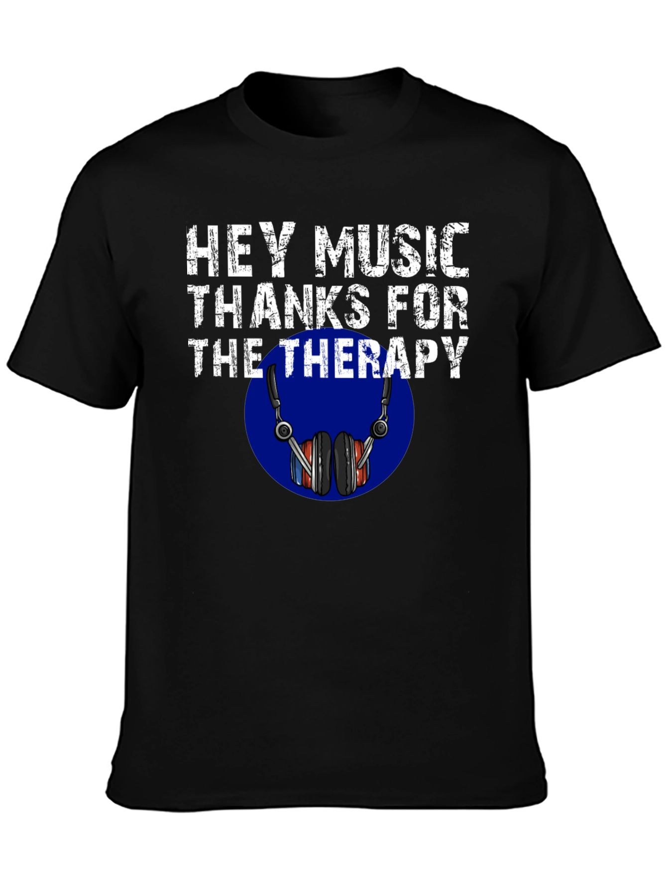 Black Music Therapy Graphic Tee - Soft Cotton Blend view 3