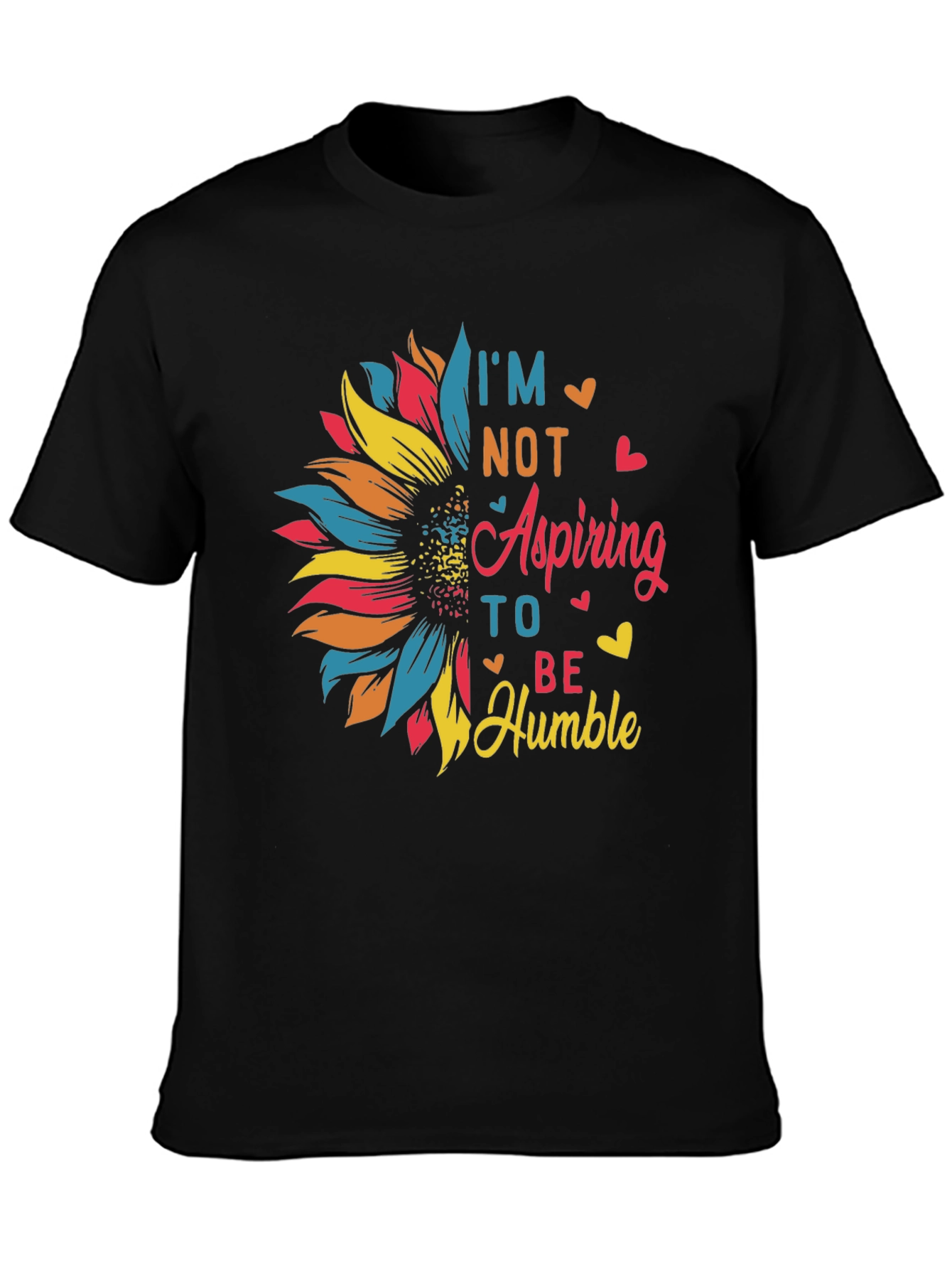 Black I'm Not Aspiring To Be Humble Sunflower Graphic Tee view 3