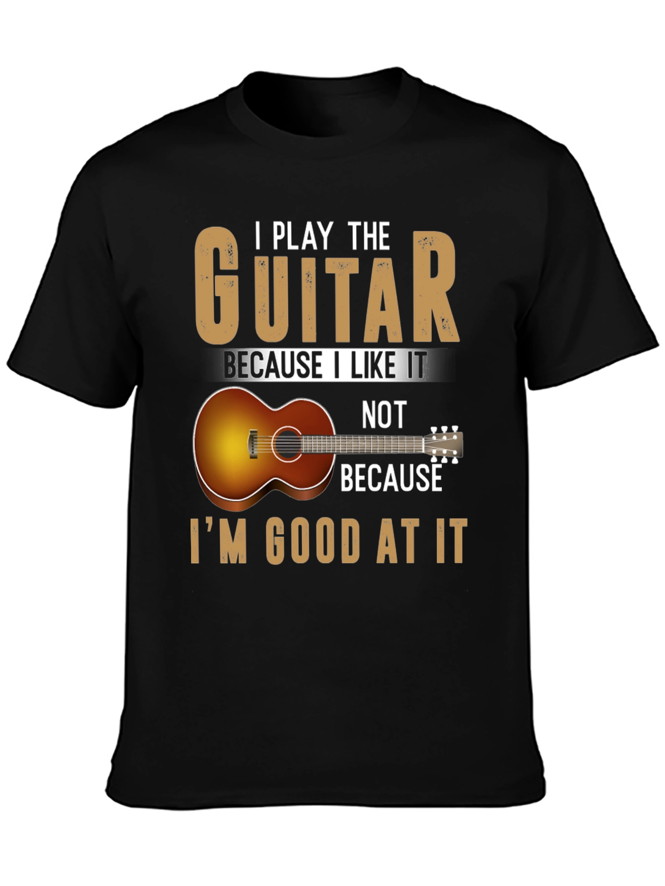 Black Guitarist Tee: I Play Because I Like It view 3
