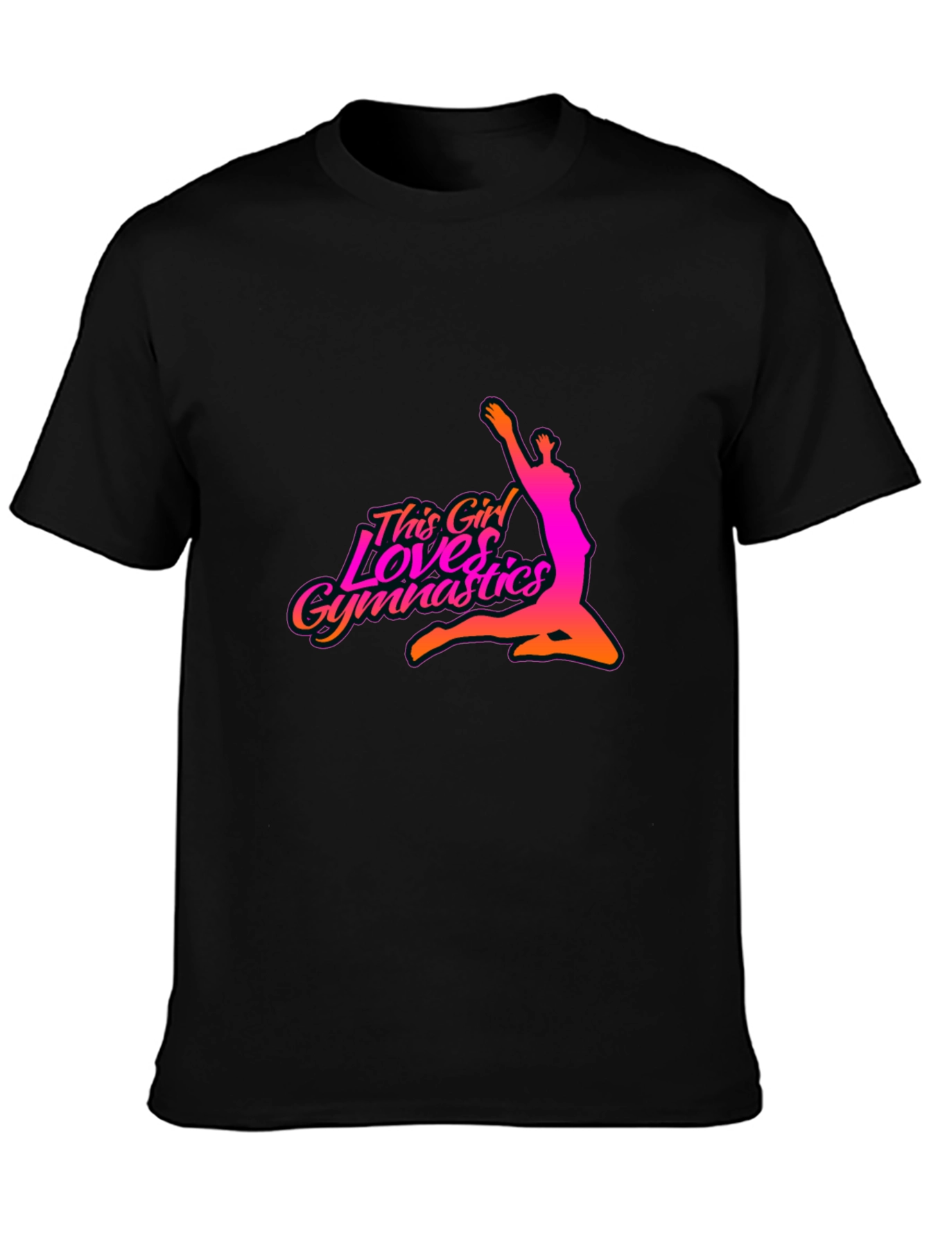 Gymnastics Girl Black T-Shirt - 3
