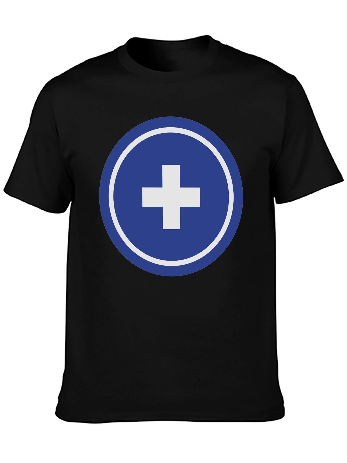 Black Blue Plus Sign Graphic Tee view 3