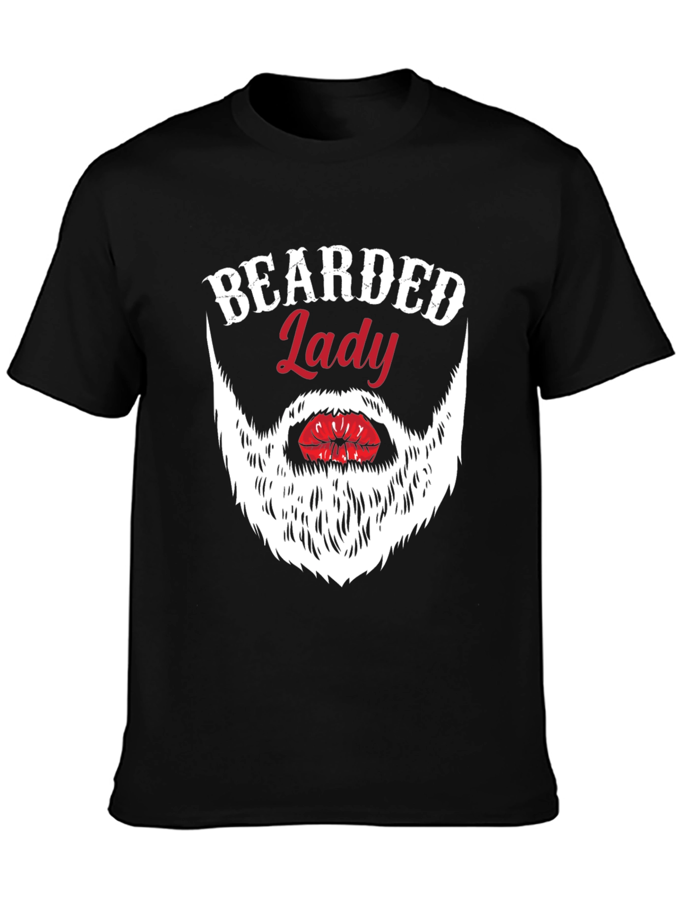 Black Bearded Lady Graphic Tee - Novelty Humor T-Shirt view 3