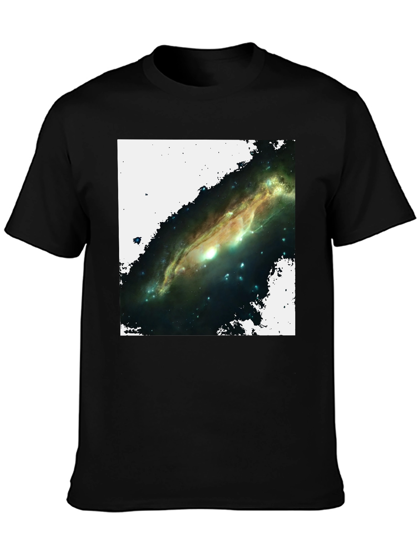 Black Galaxy Graphic T-Shirt - Black Cotton Blend view 3
