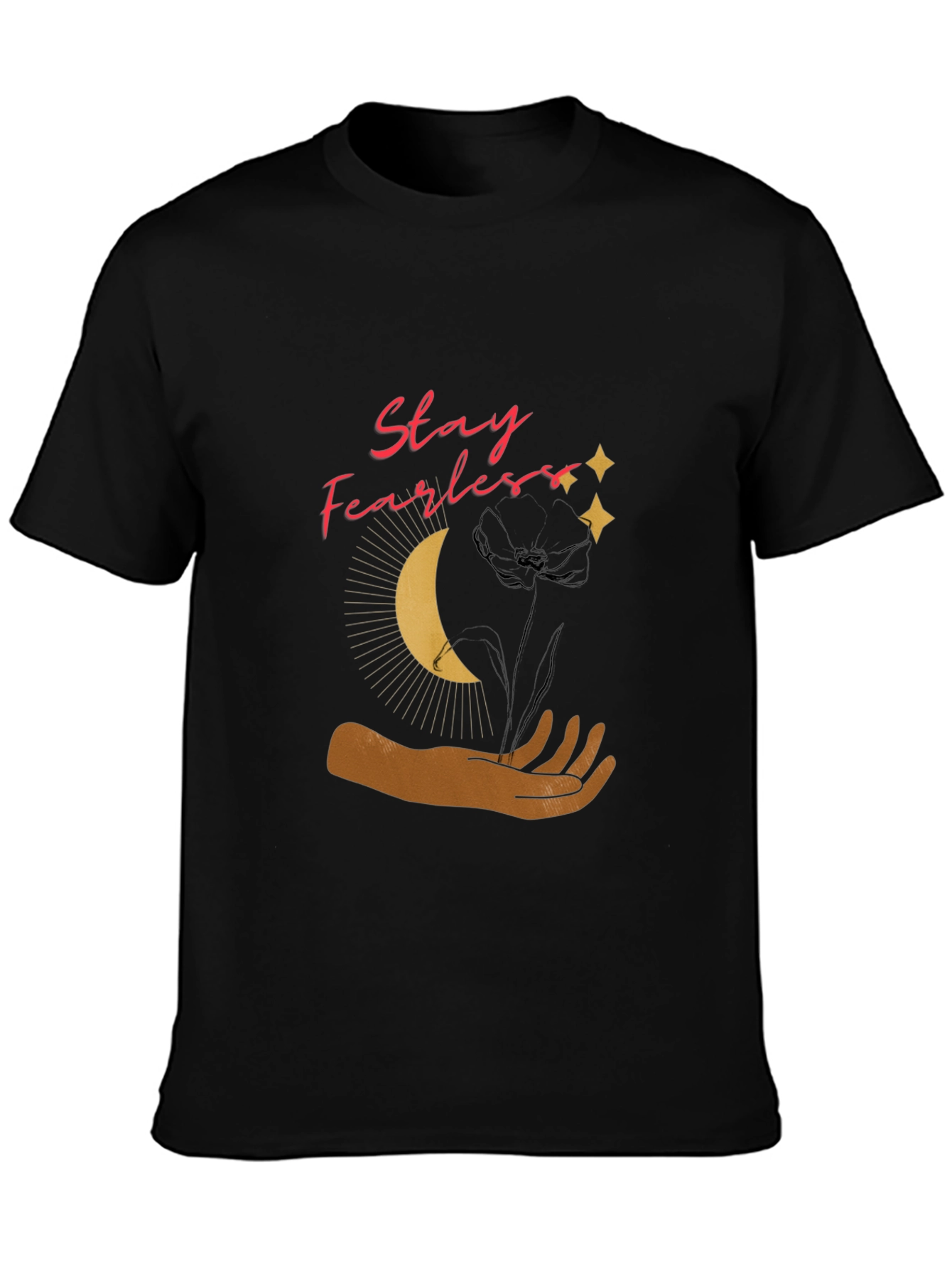 Black Stay Fearless Graphic T-Shirt view 3