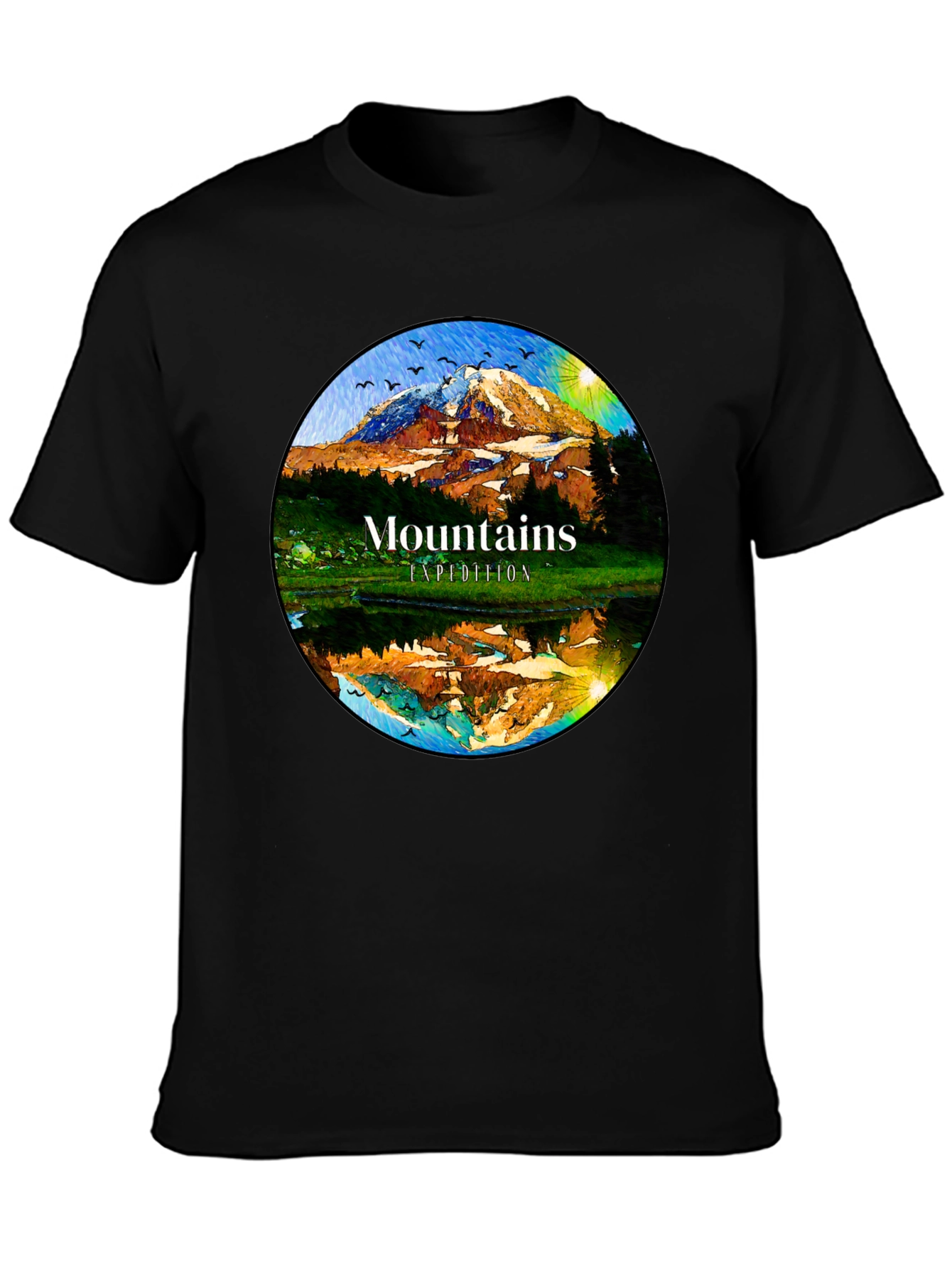Black Mountains Expedition Graphic Tee - Black Cotton Blend view 3