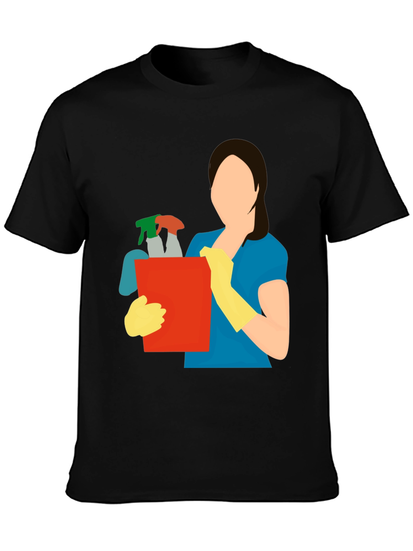 Black Cleaning Crew Graphic Tee - Black Cotton Blend view 3