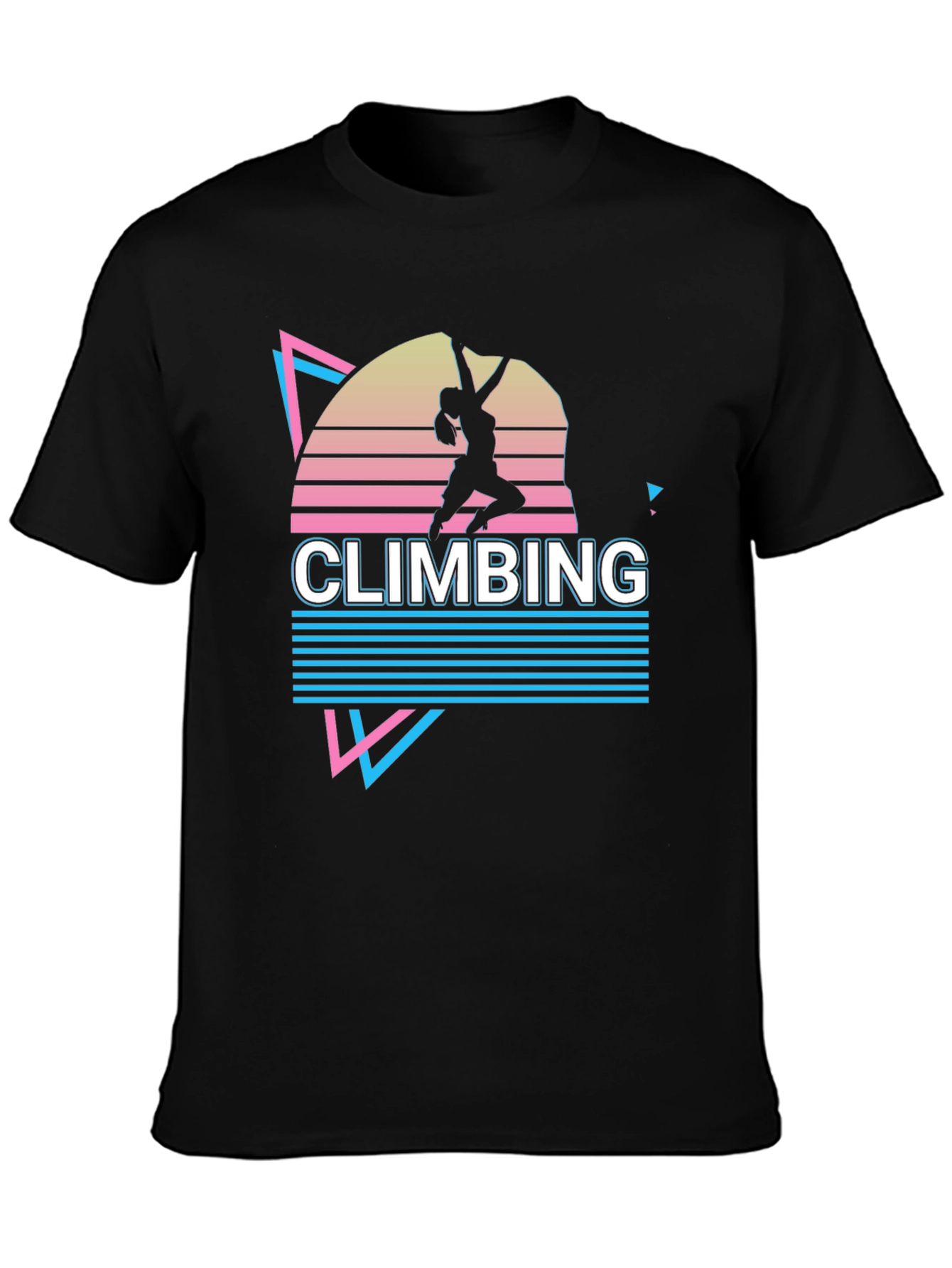 Black Retro Climbing T-Shirt - Black view 3
