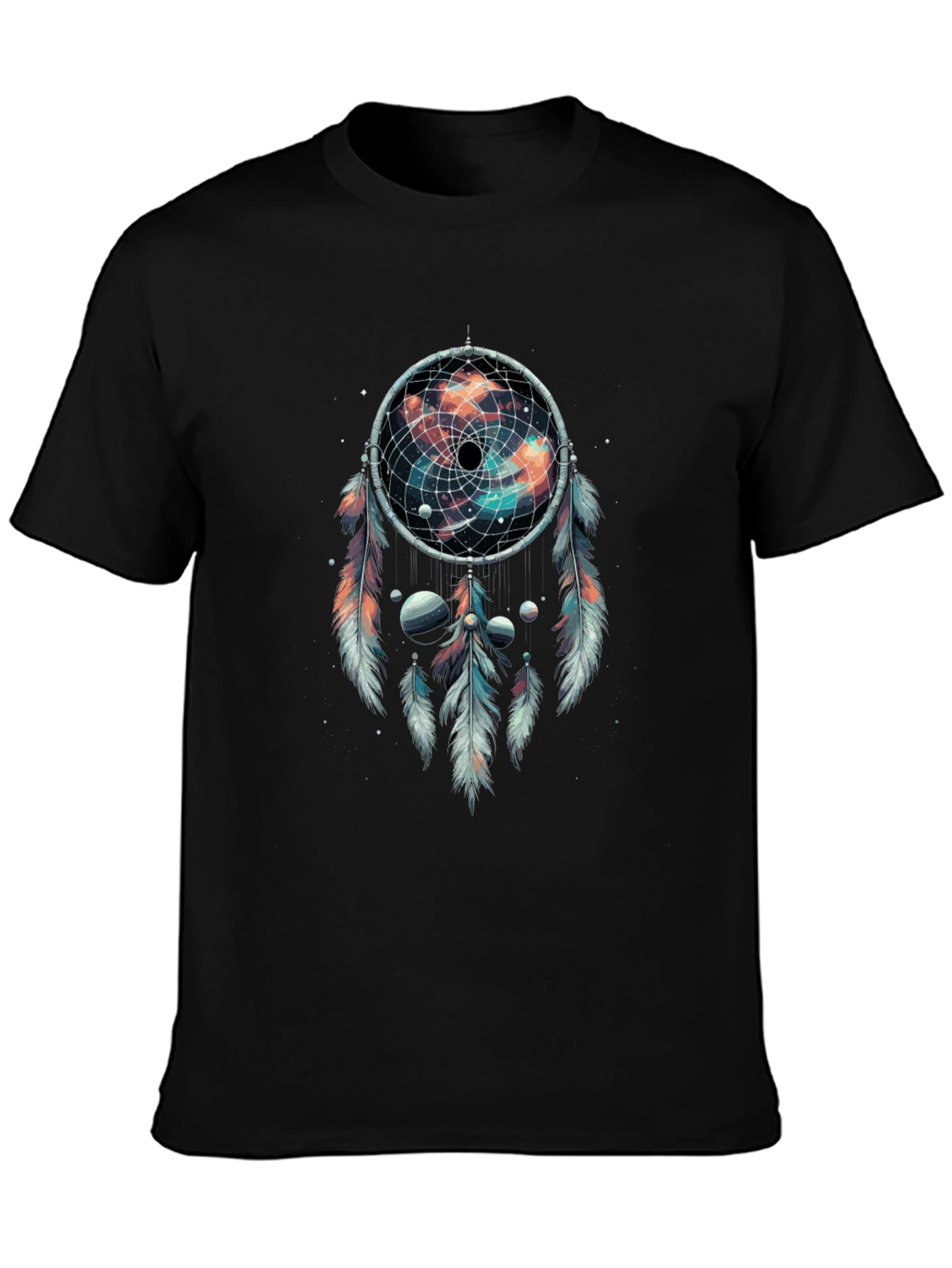Black Cosmic Dreamcatcher Graphic T-Shirt view 3