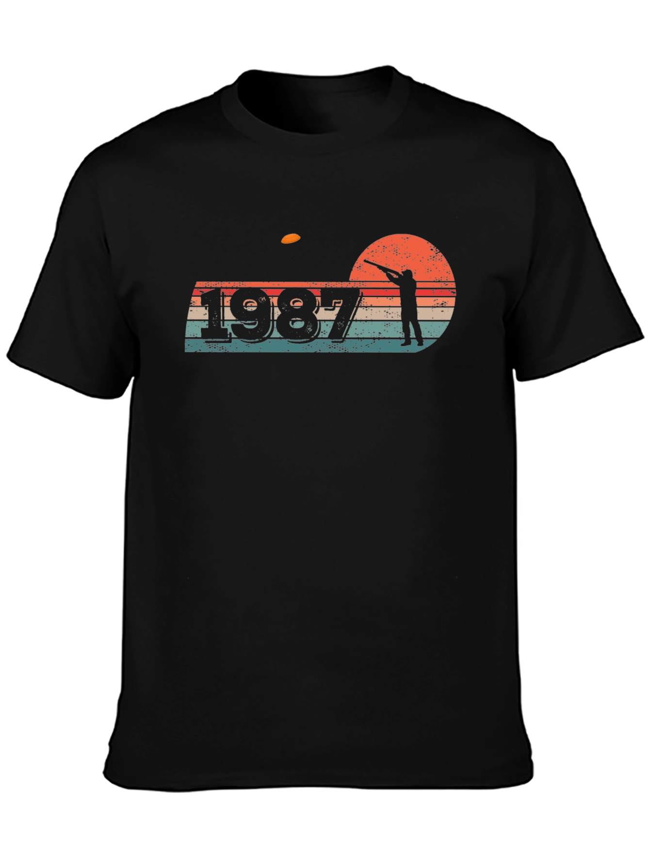 Black 1987 Skeet Shooting Silhouette T-Shirt view 3
