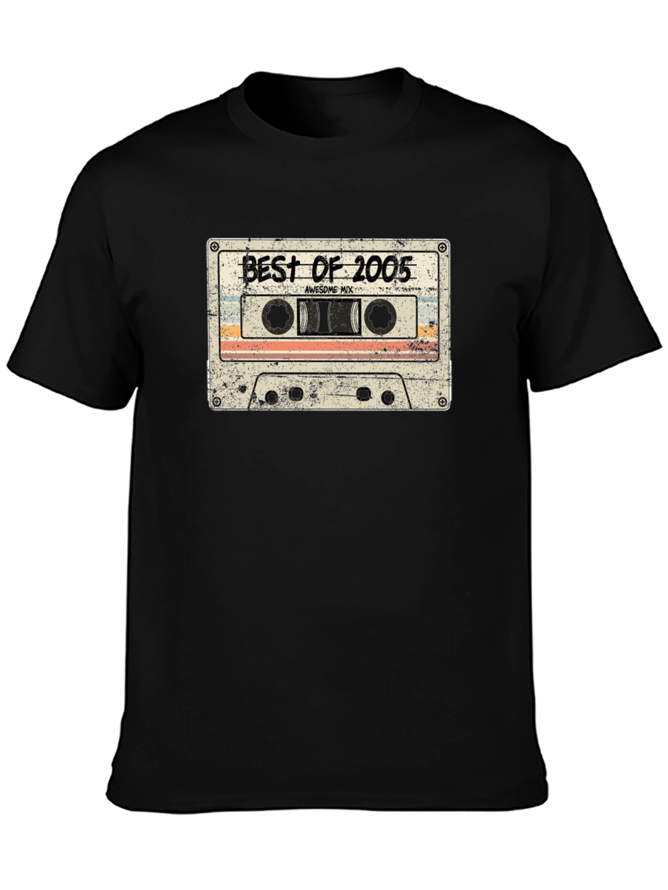 Black Best of 2005 Cassette Tape Graphic T-Shirt view 3