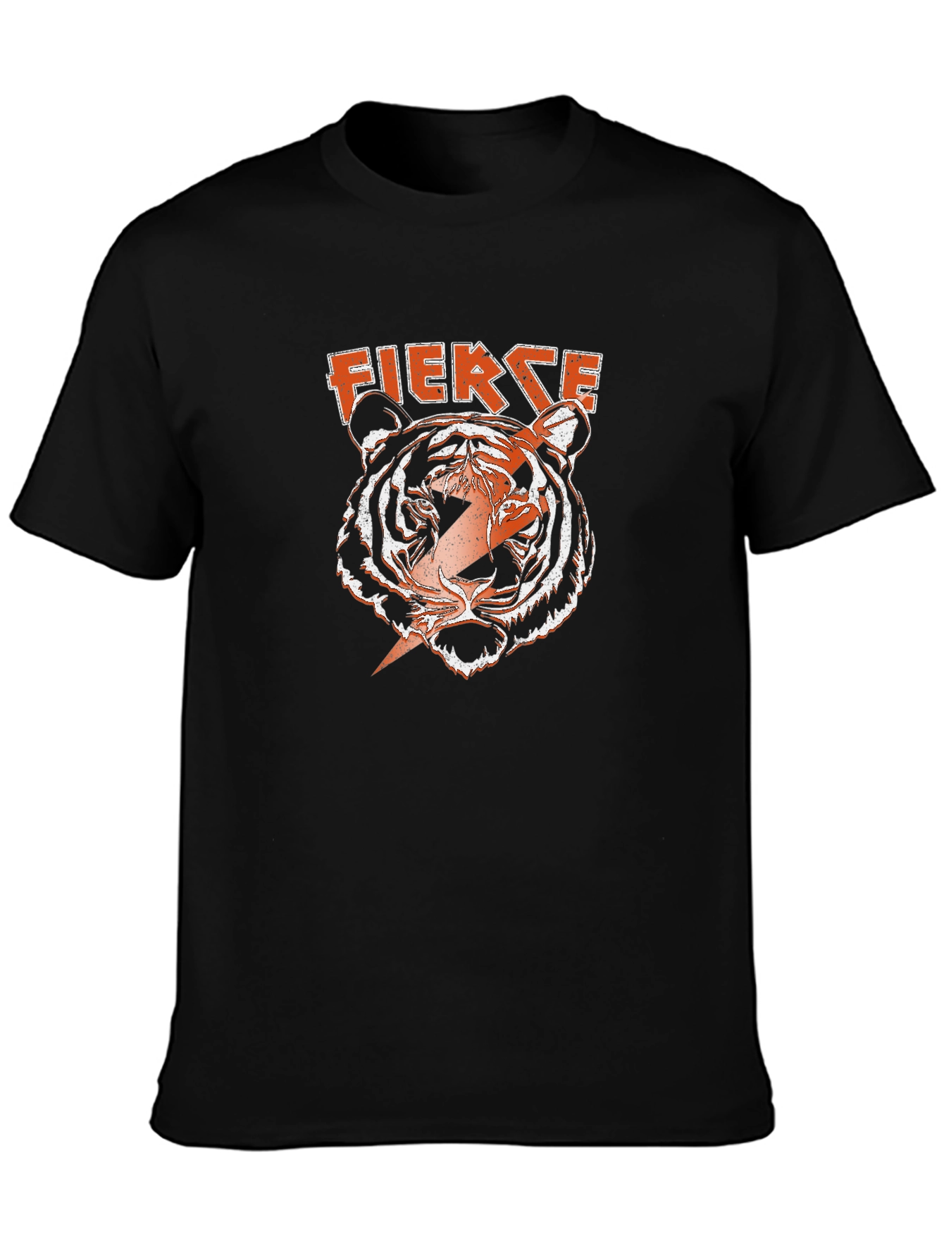 Black Fierce Tiger Graphic Tee - Bold Lightning Design view 3