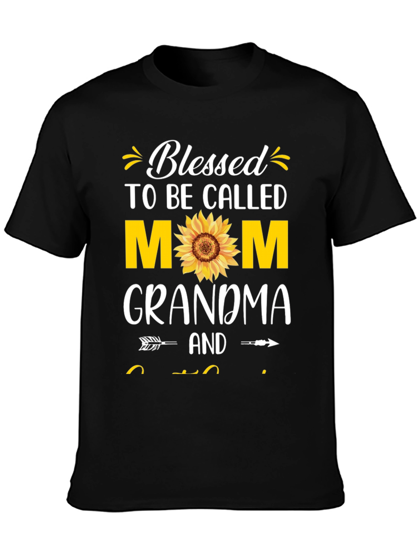 Black Blessed Mom Grandma T-Shirt view 3