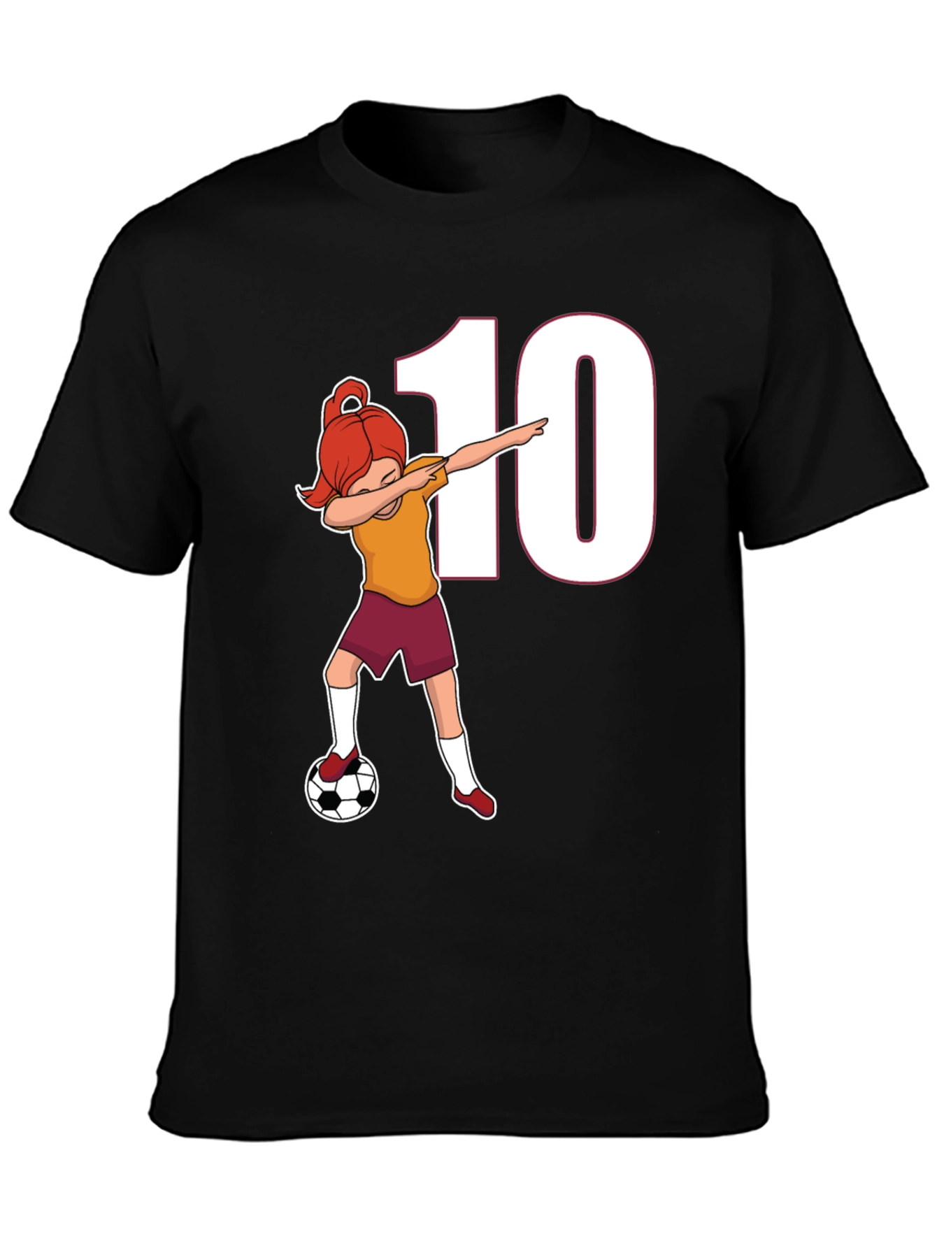 Black Soccer Girl Dab T-Shirt - Number 10 Fan! view 3