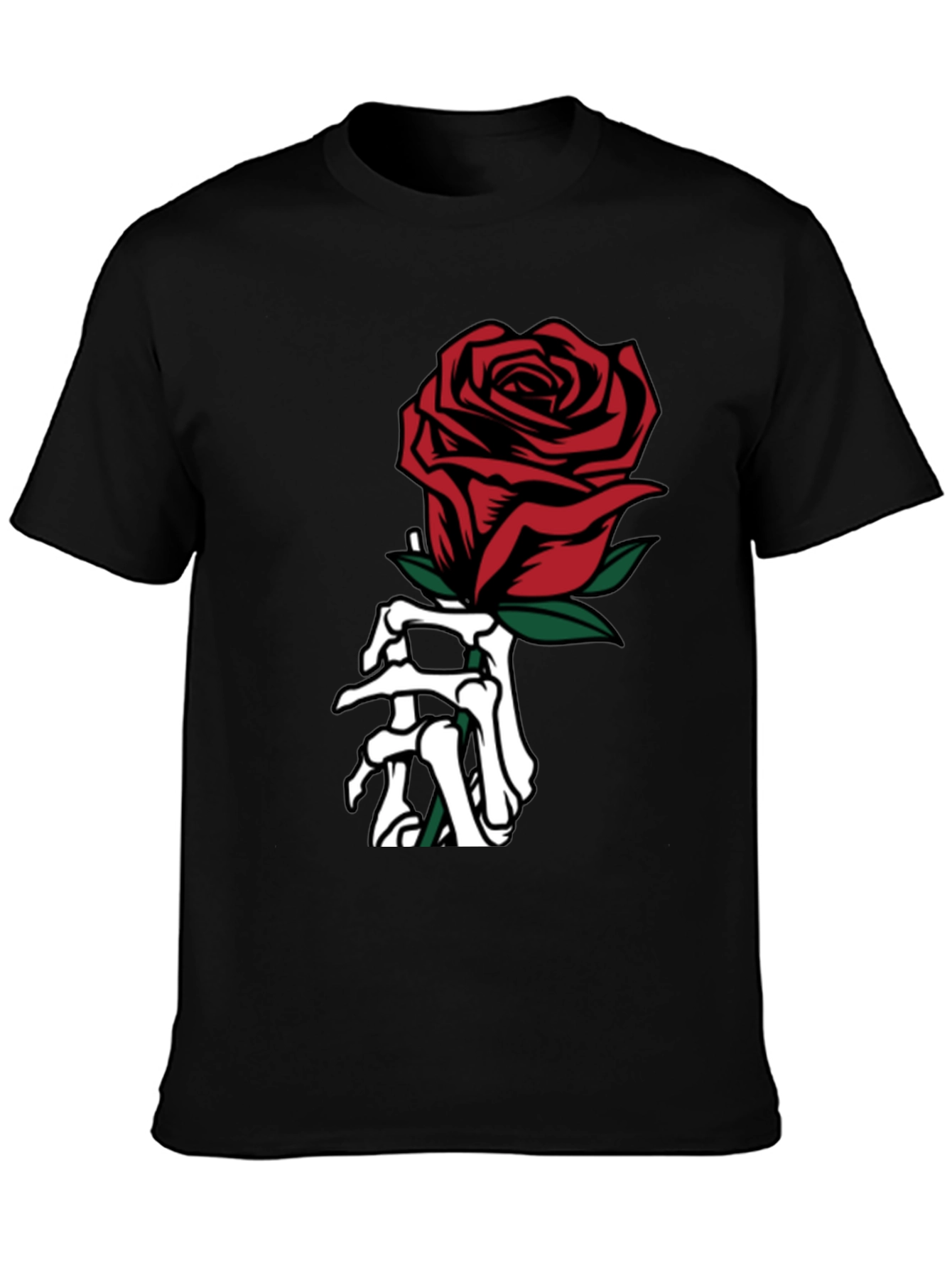 Black Rose & Bones Graphic Tee - Gothic Style view 3