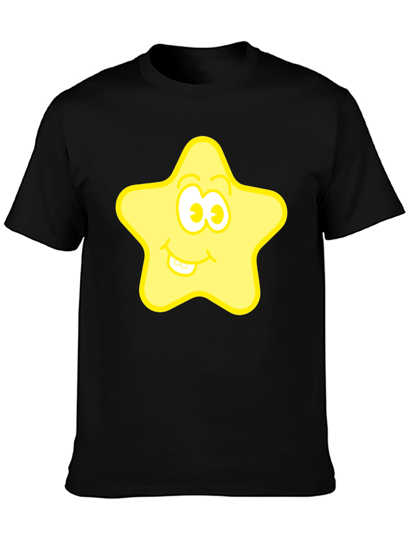 Black Funny Star Graphic Tee - Black view 3
