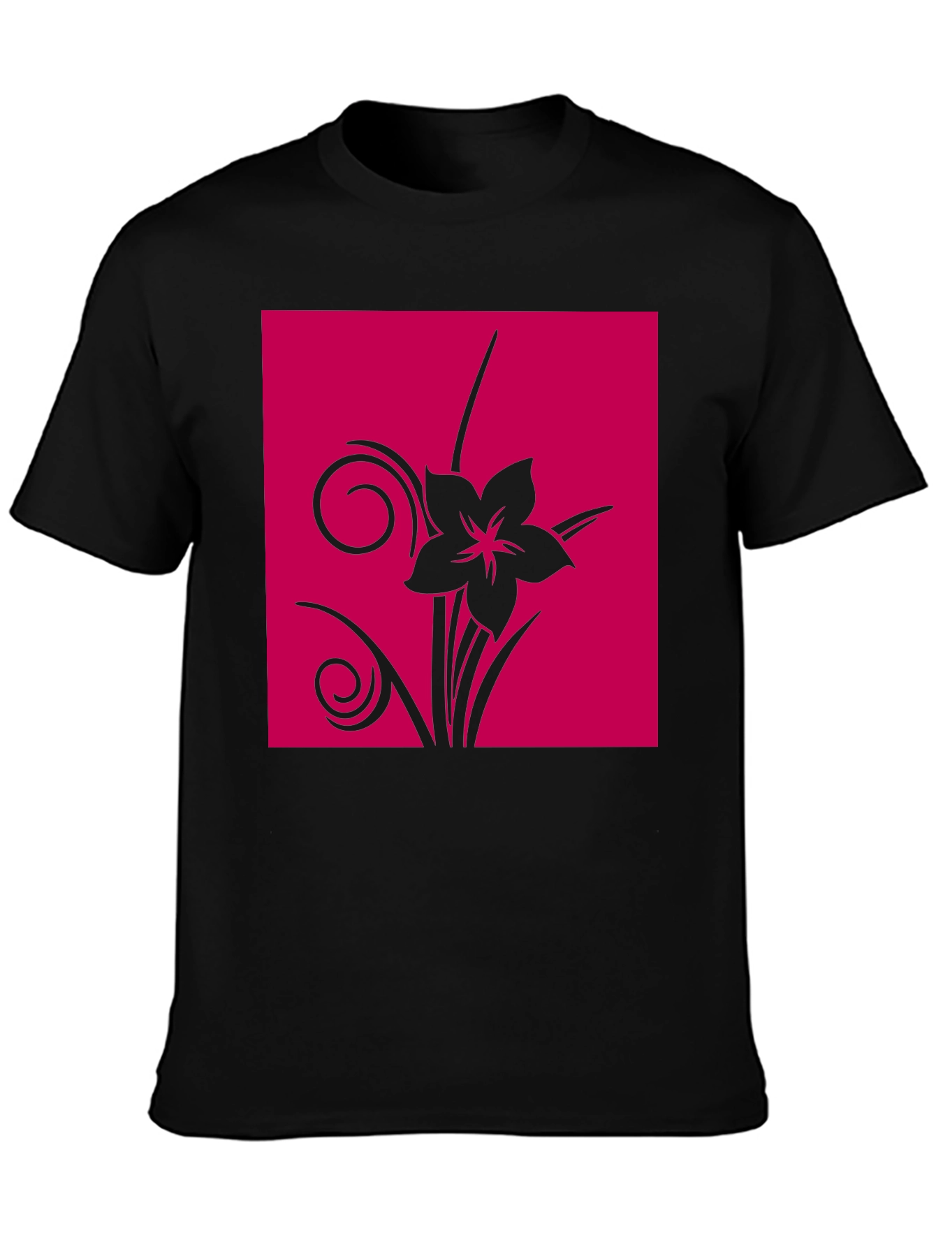 Black Floral Graphic Tee - Black view 3