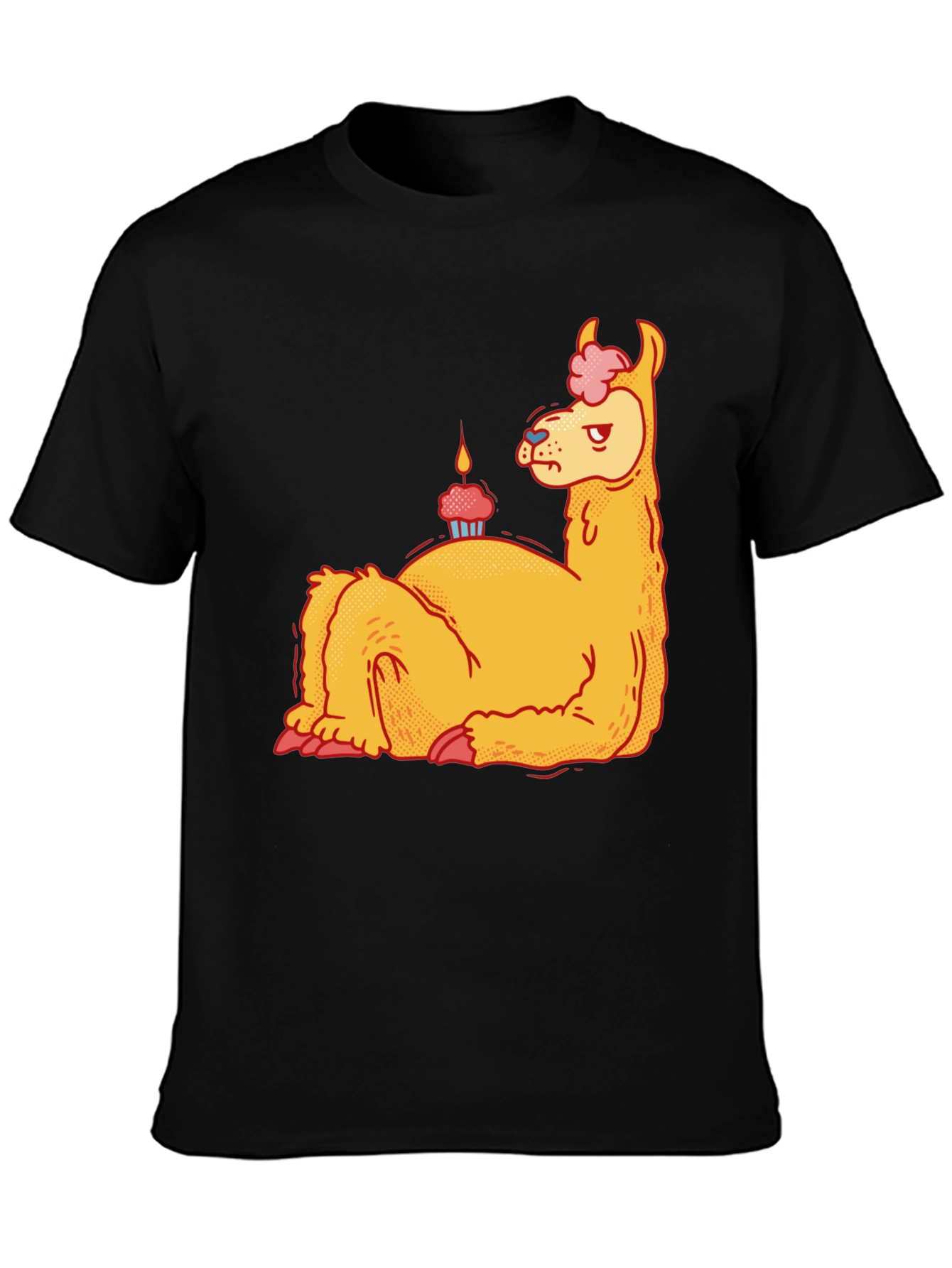 Black Llama Cupcake T-Shirt - Quirky Graphic Tee view 3