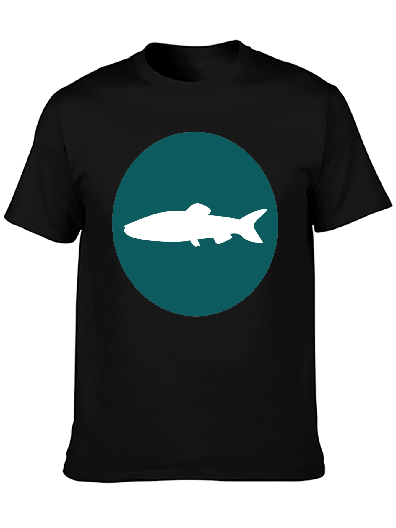 Black Fish Graphic Tee - Black Cotton Blend Casual Shirt view 3