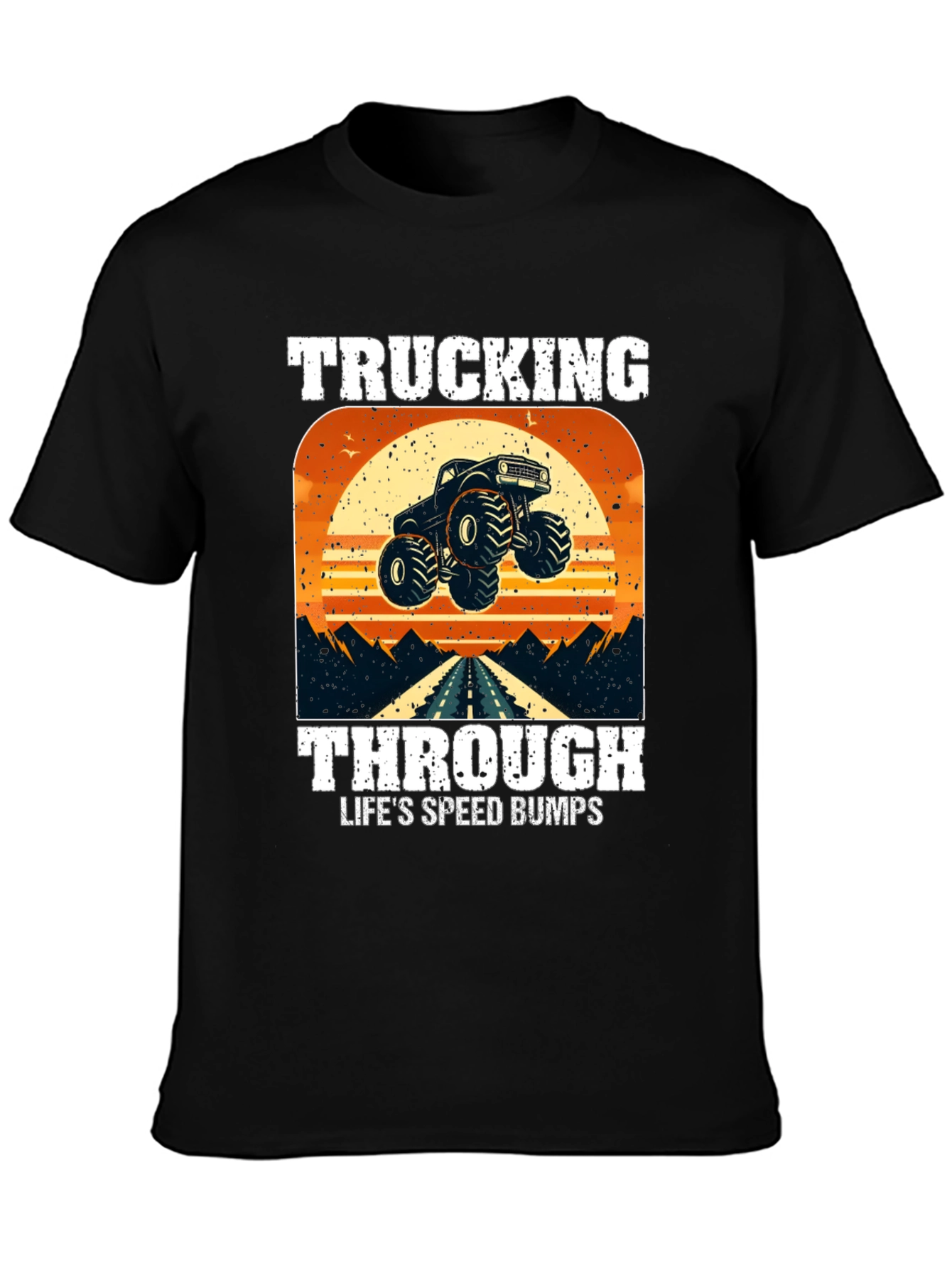Black Trucking Through Life T-Shirt view 3