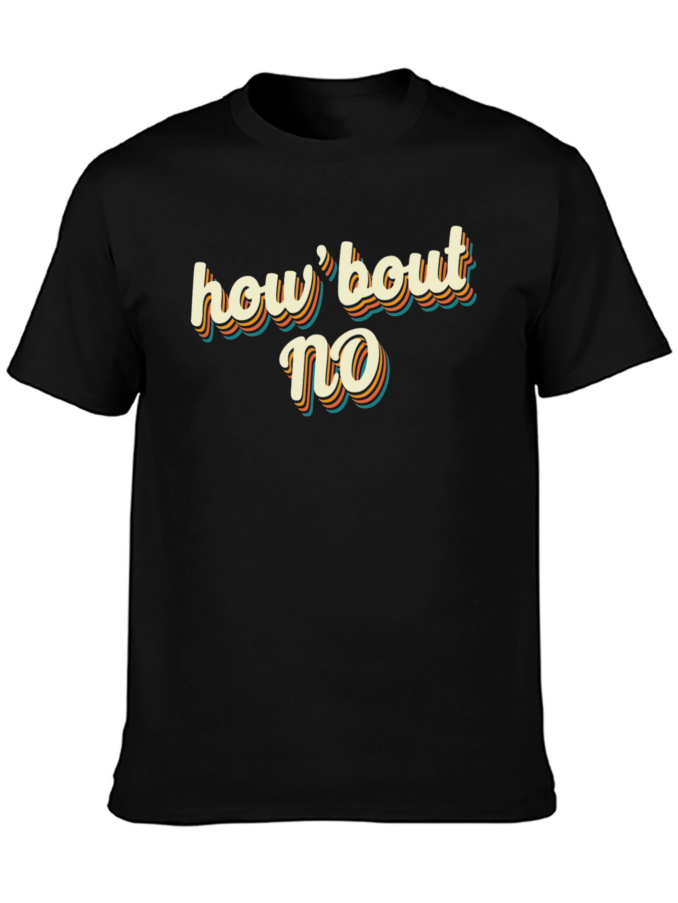 Black Retro "How 'bout No" Graphic Tee - Black view 3
