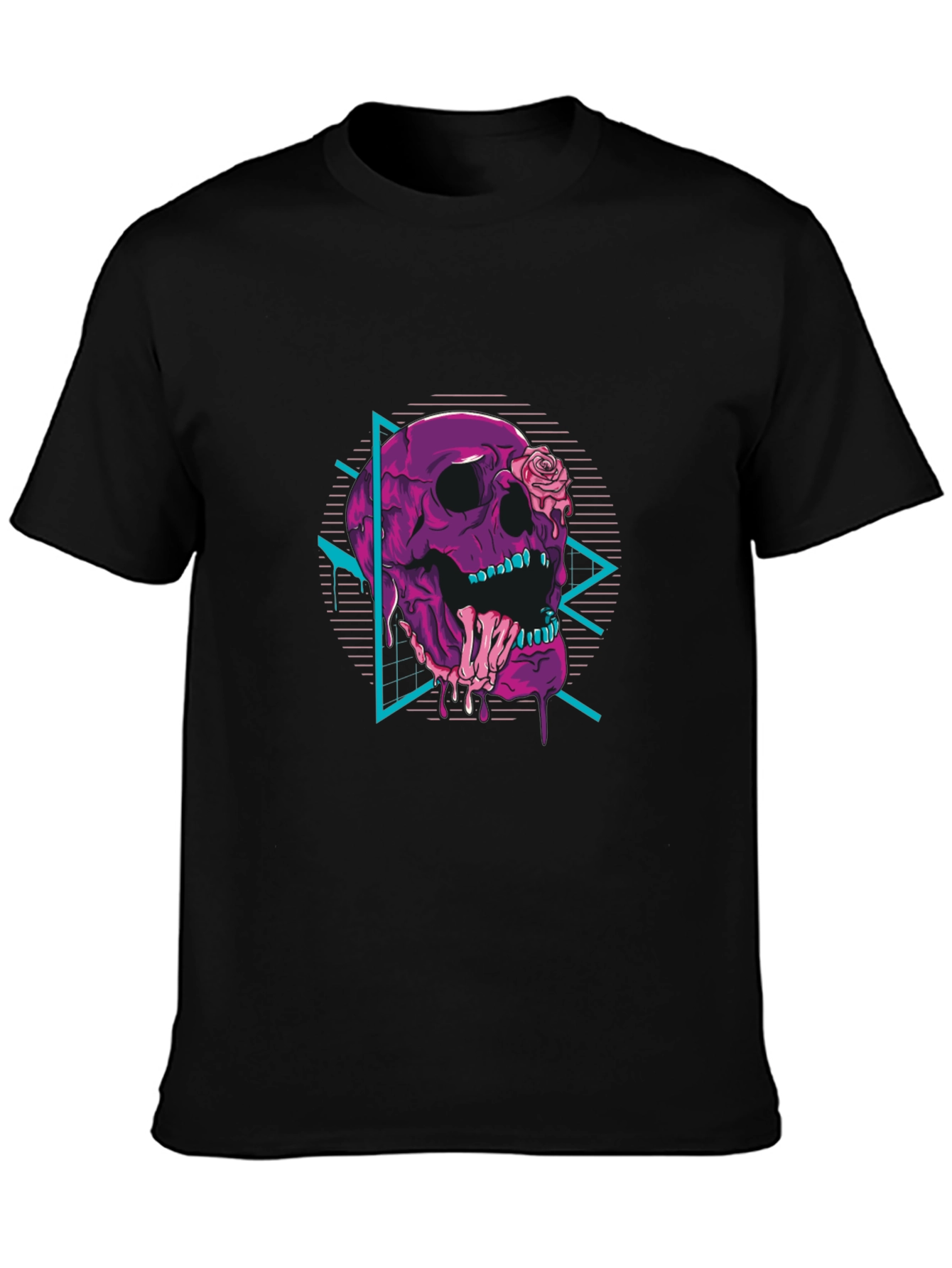 Black Skull & Rose Graphic Tee - Retro Vibes view 3