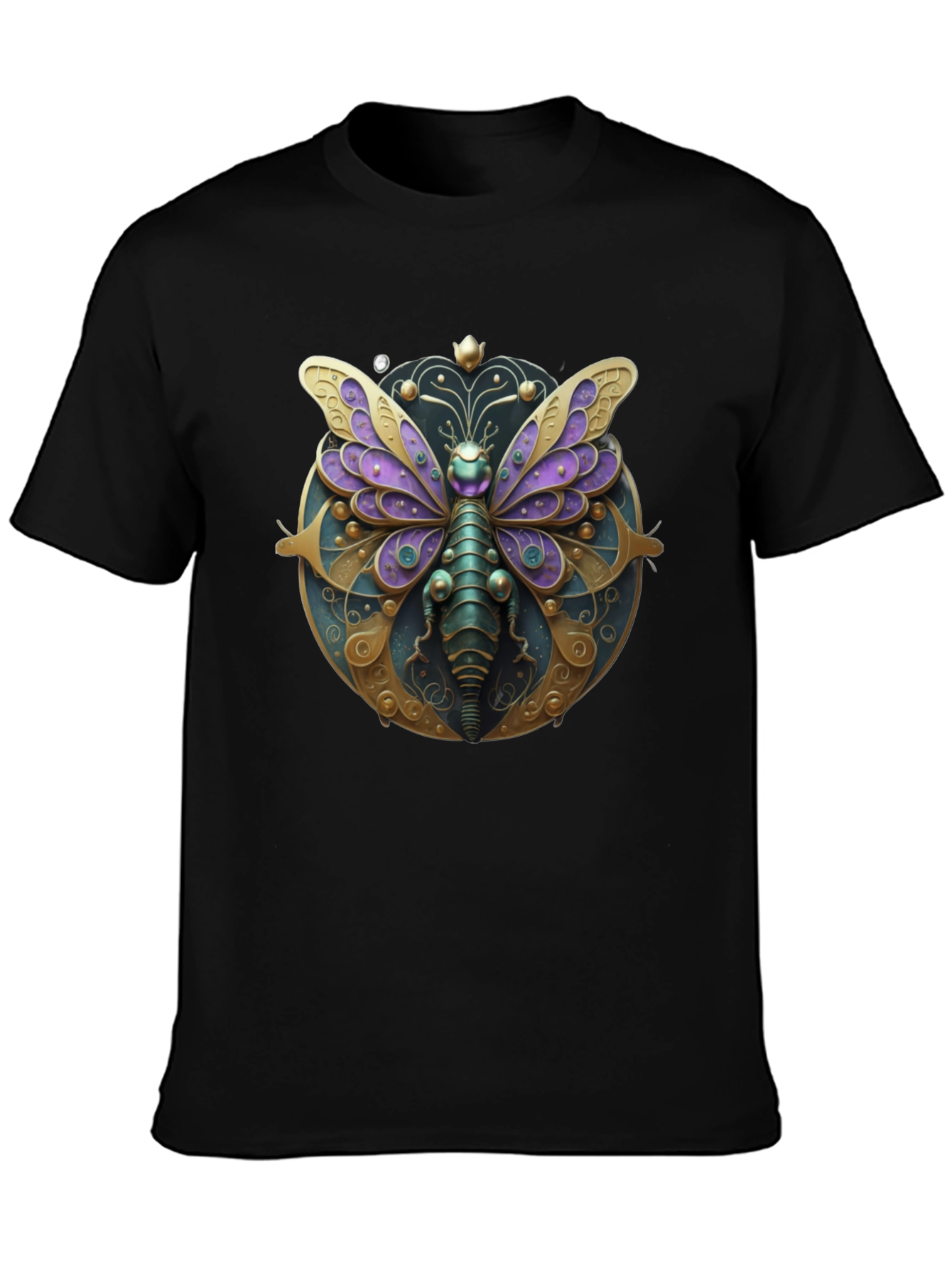Black Steampunk Butterfly T-Shirt view 3