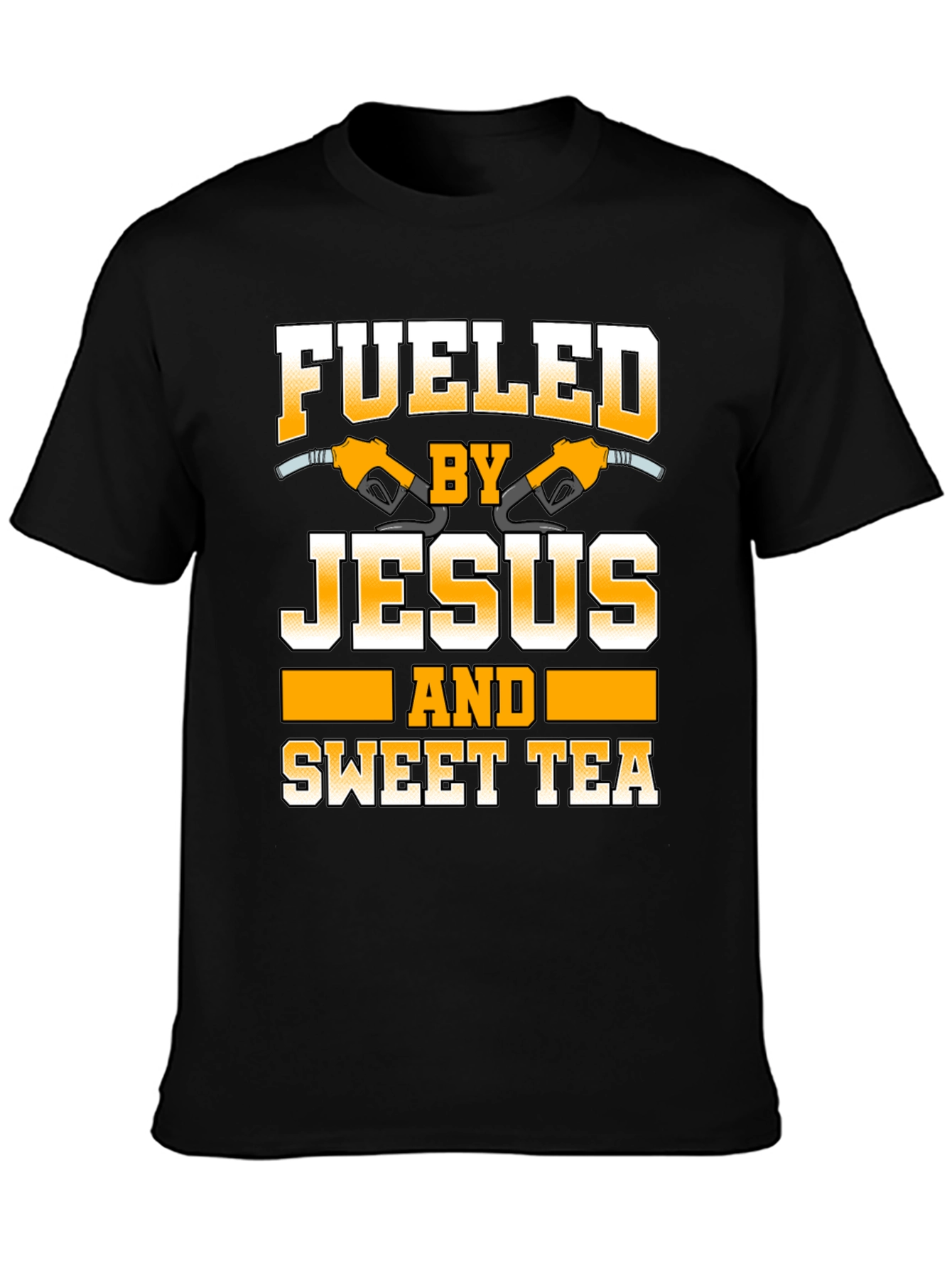 Black Fueled by Jesus and Sweet Tea Graphic Tee view 3