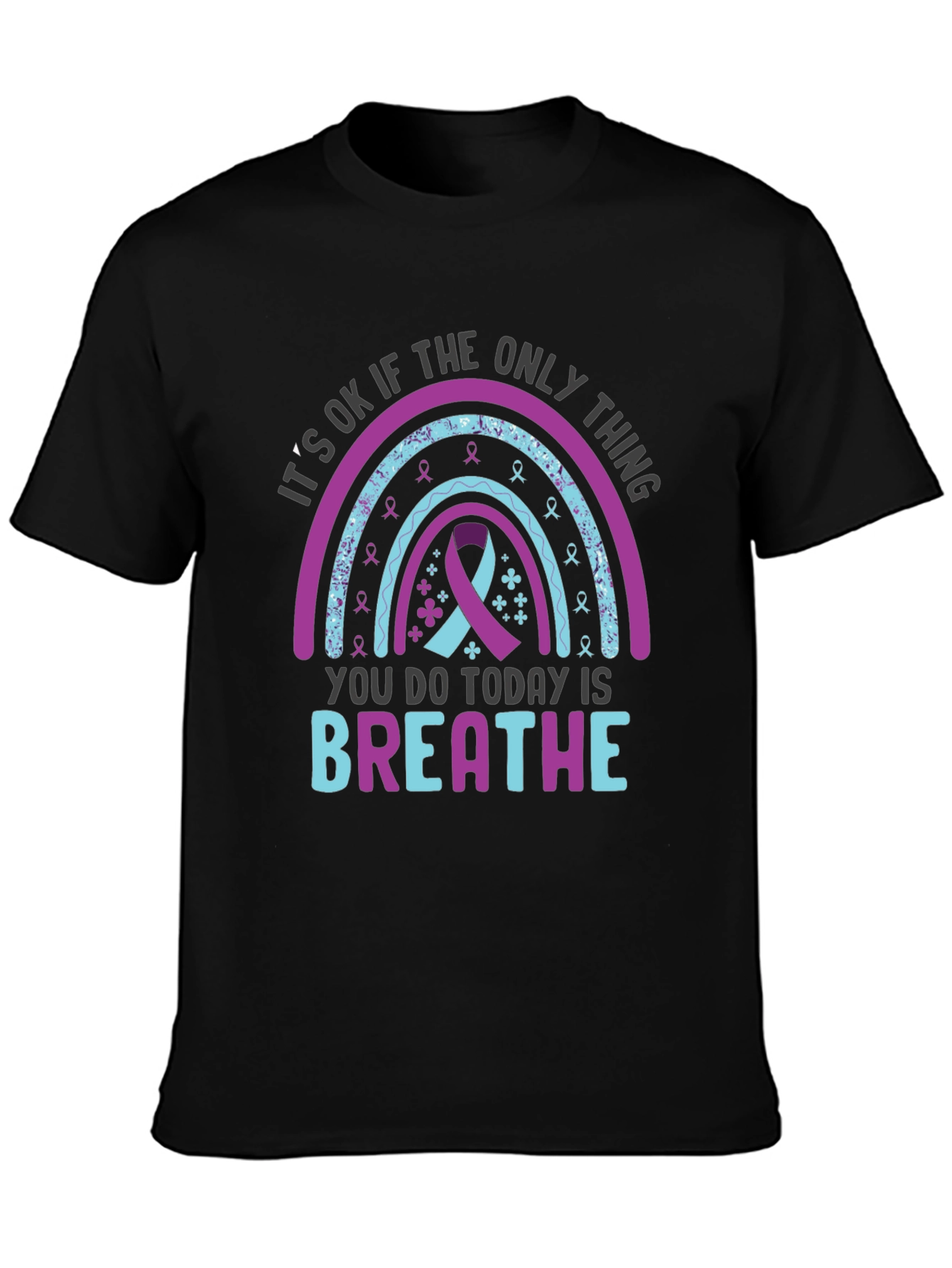 Black It's OK Breathe Graphic Tee view 3