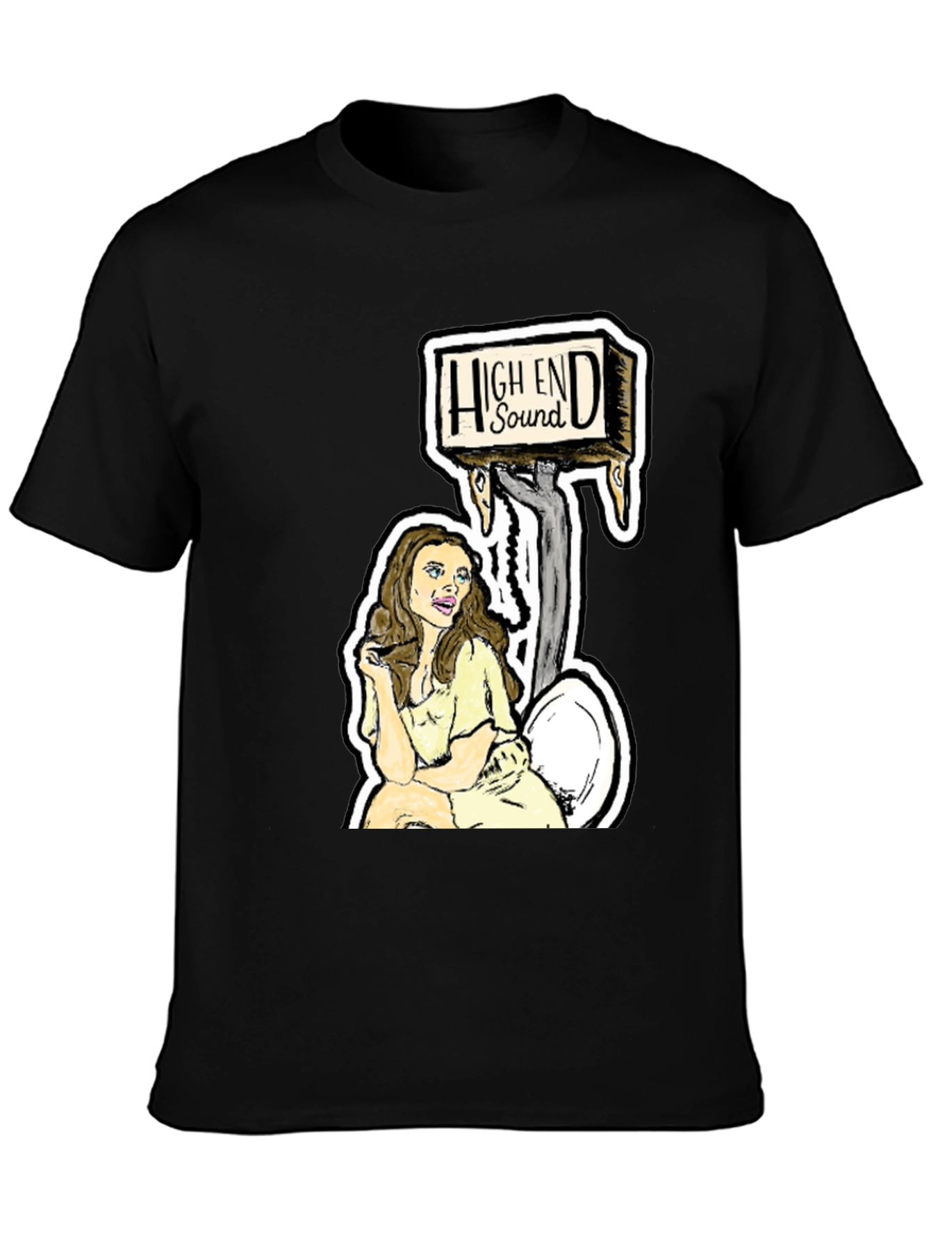 Black High End Sound T-Shirt - Funny Graphic Tee view 3